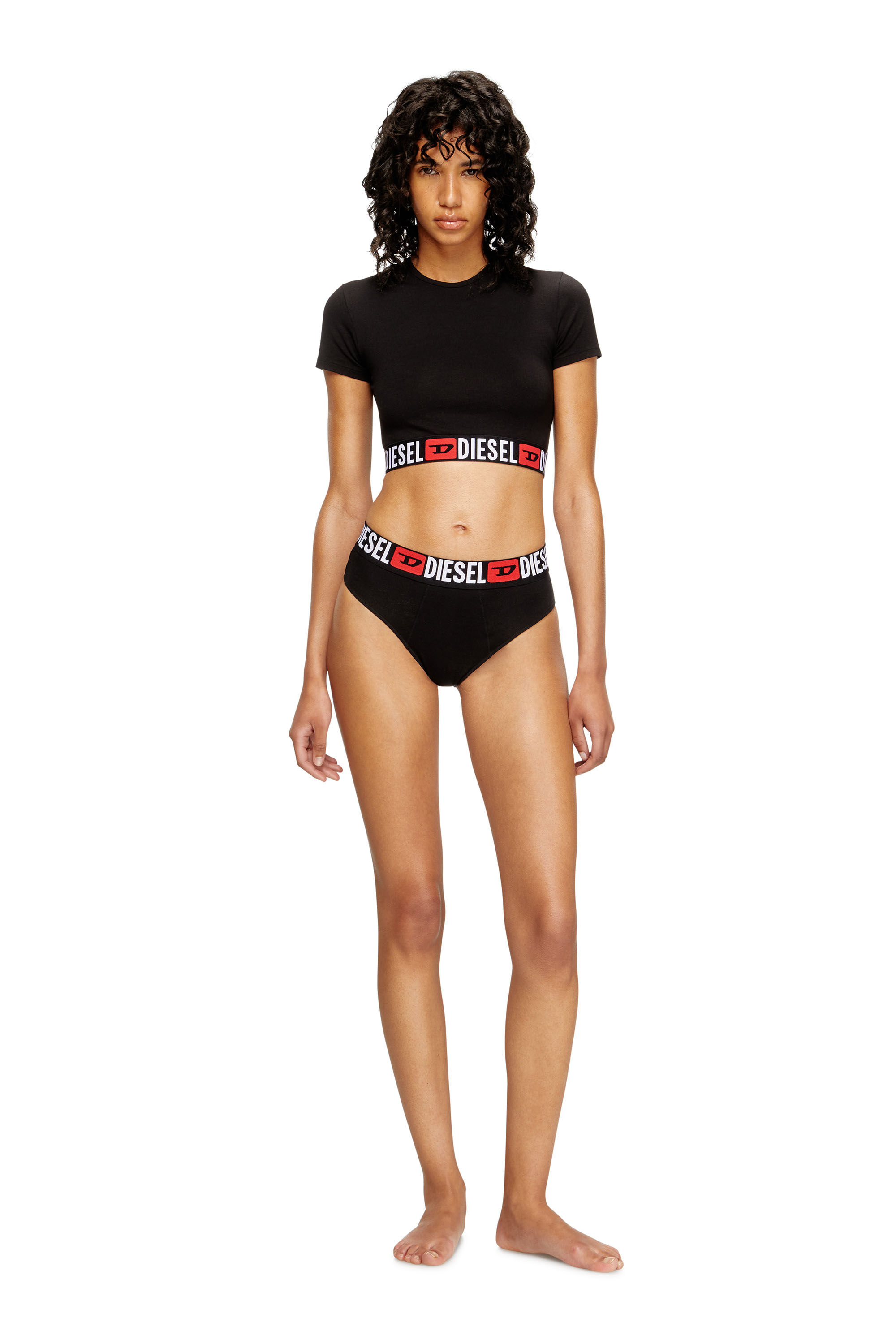 Diesel - IRMA-D-CORE, Crop top avec bande à logo Femme in Noir - 1