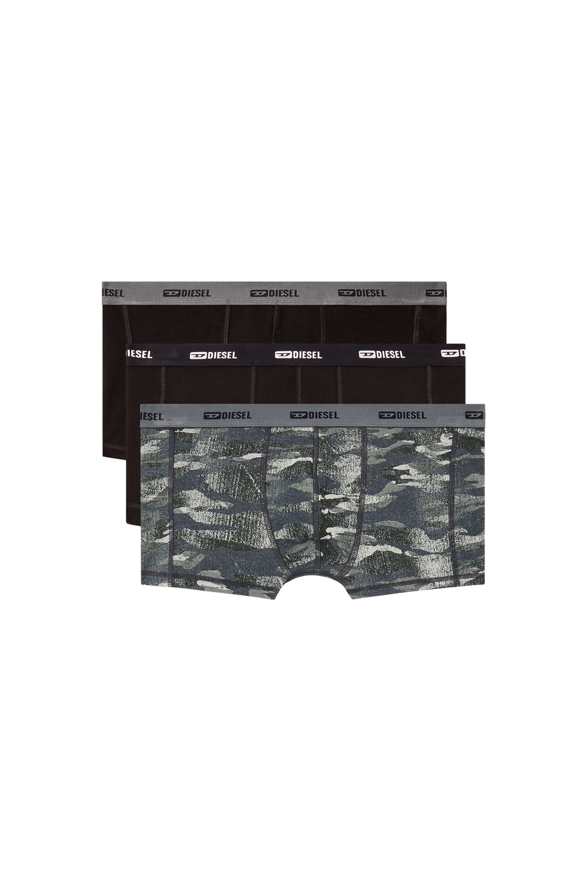 Diesel - DAMIEN-UTLT-3PACK, Lot de 3 boxers unis et motif camouflage Homme in Polychrome - 2