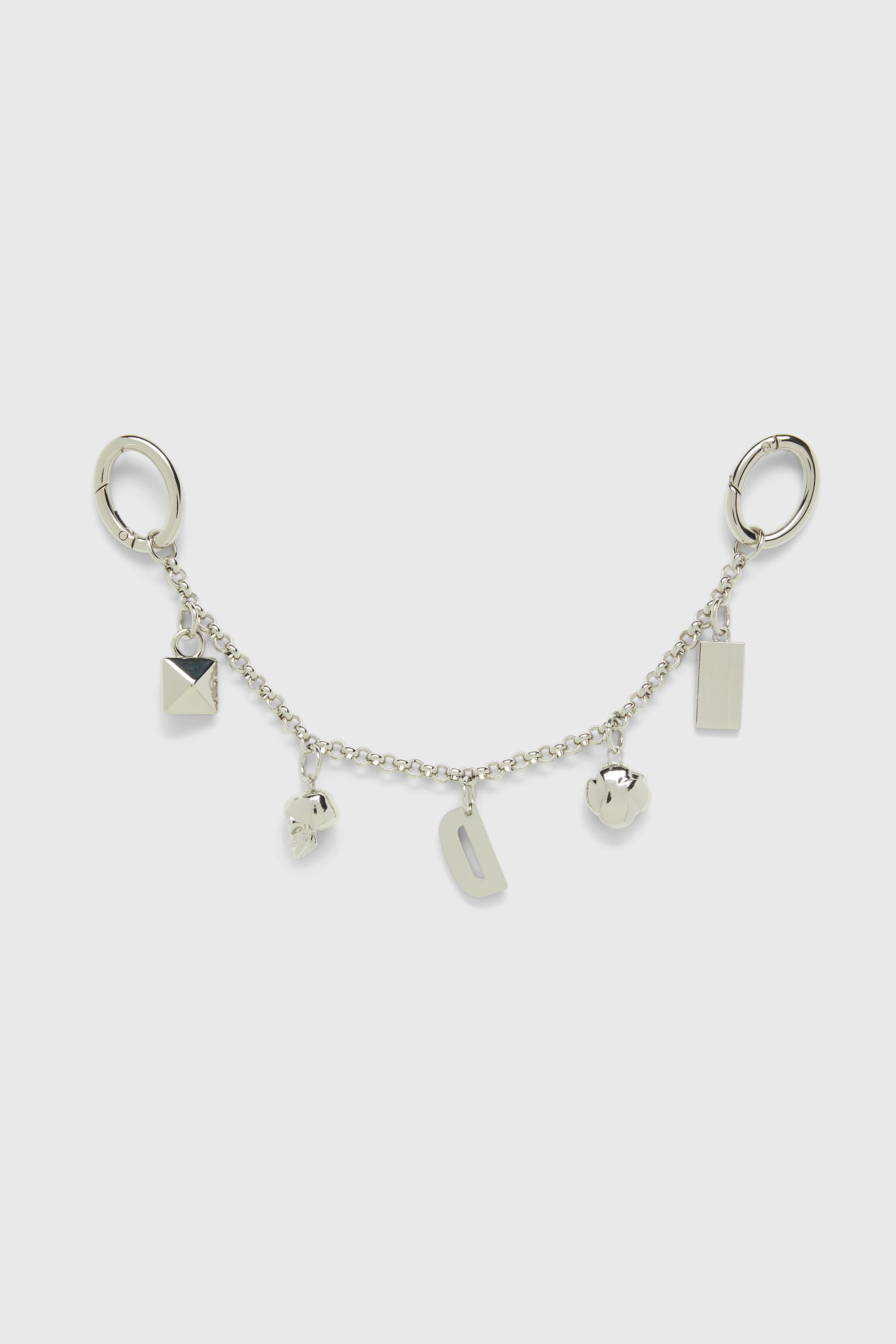 Diesel - CHAIN-D II S, Cha&icirc;ne en m&eacute;tal avec pendentifs iconiques Femme in Gris argent&eacute; - 2