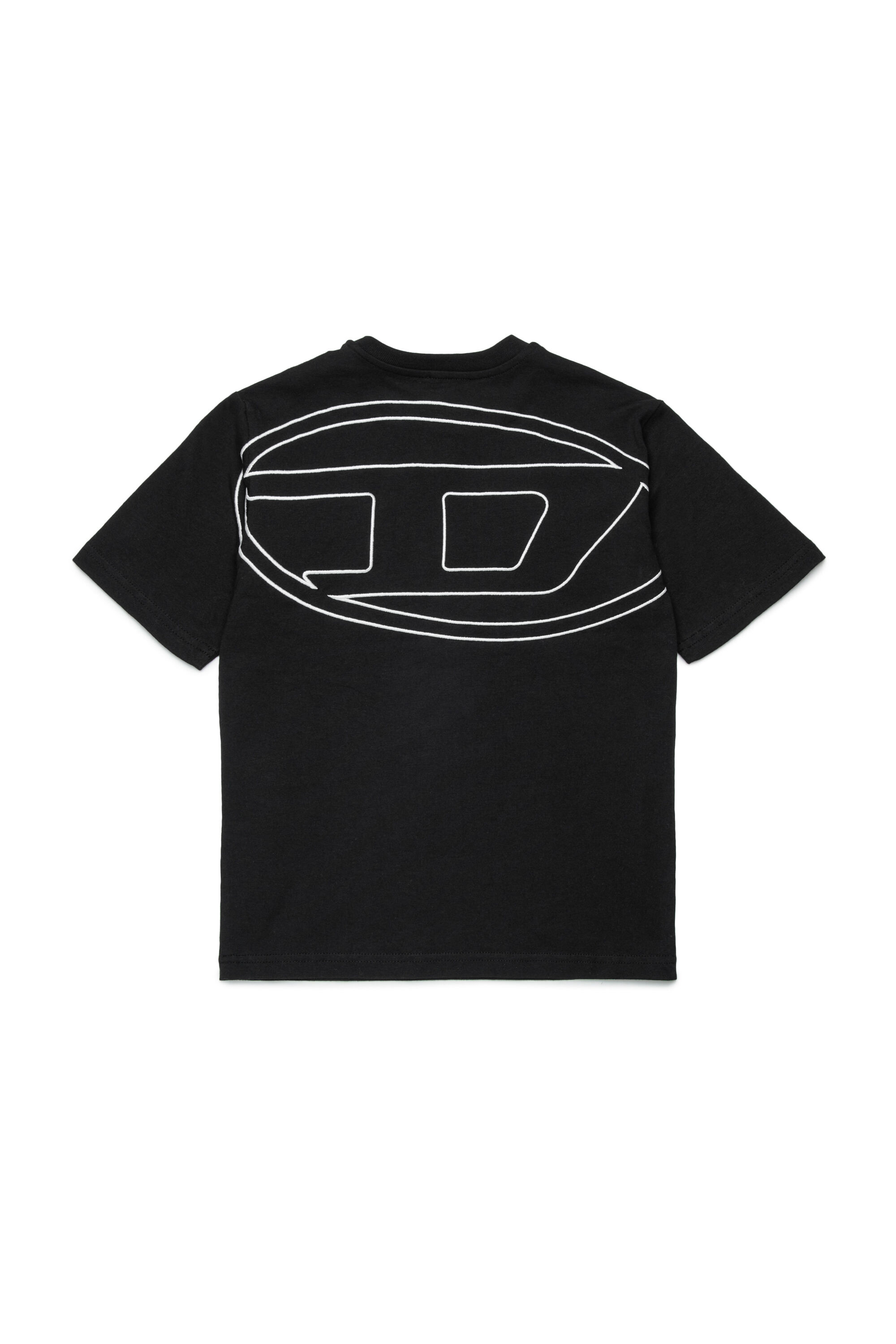 Diesel - TBOGGYMEGOVALD OVER, T-shirt avec mega broderie Oval D Homme in Noir - 2