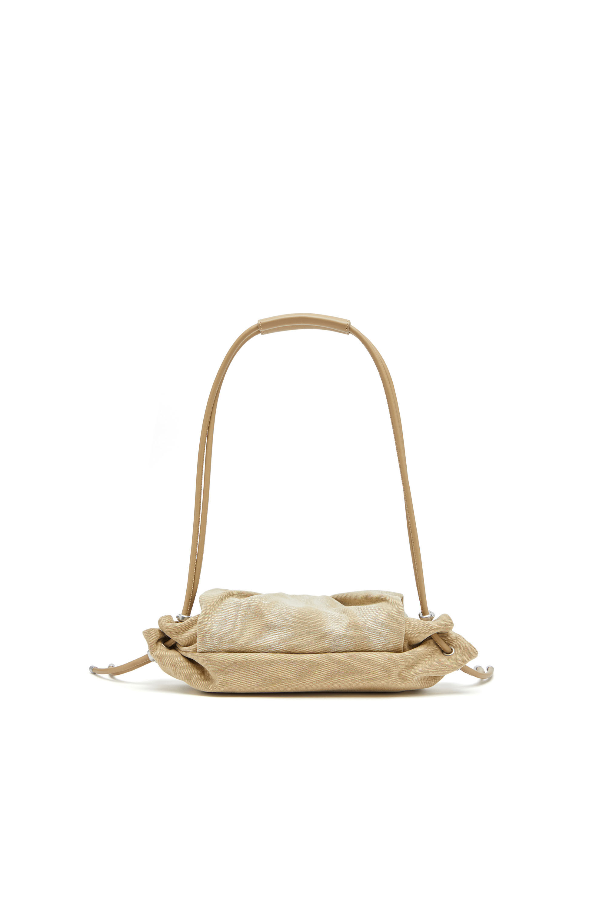 Diesel - SCRUNCH-D SHOULDER S, Scrunch-D S-Petit sac épaule en toile délavée Femme in Beige - 3
