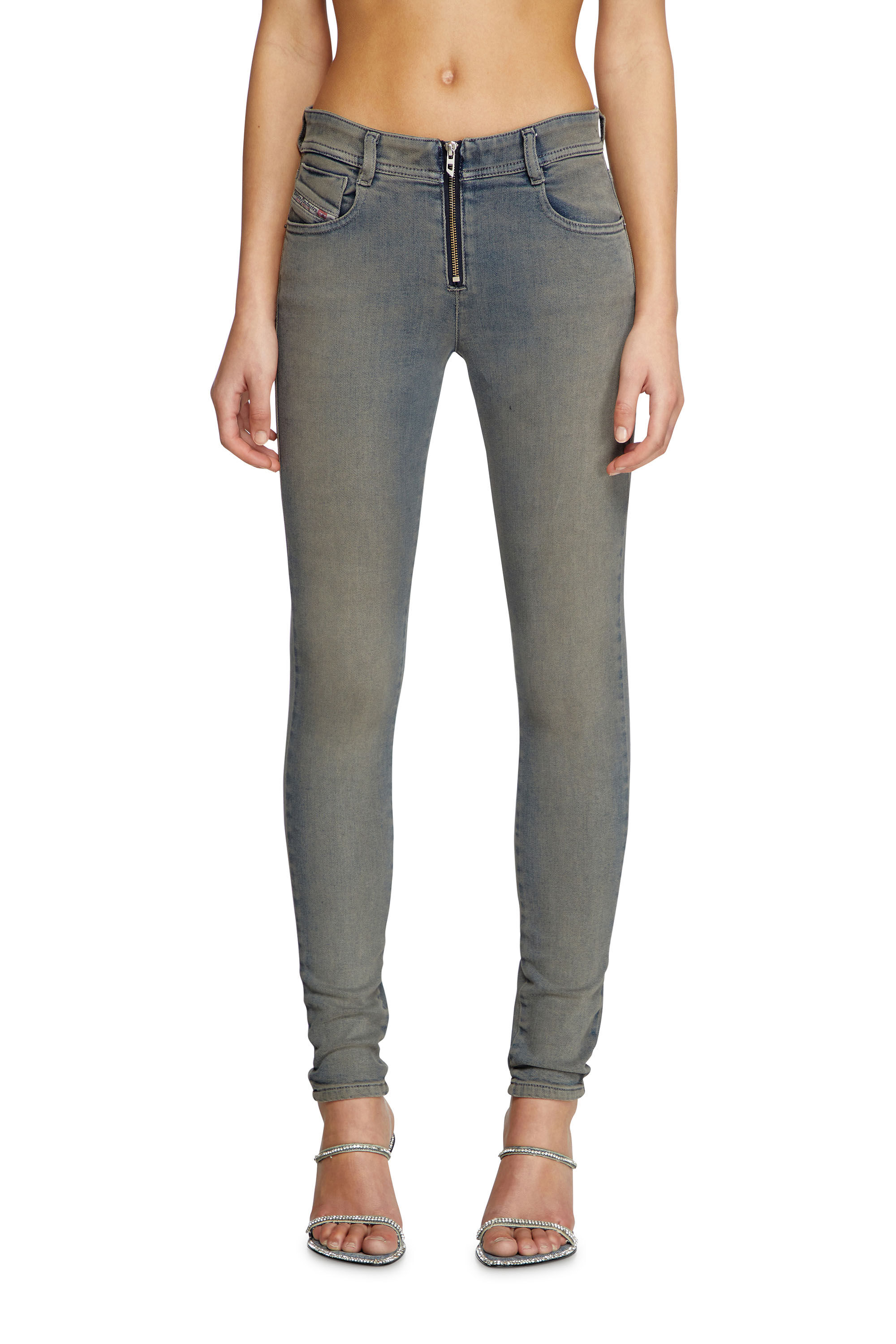 Diesel - Skinny Jeans 2017 Slandy 09K63 Femme, Bleu moyen - Image 3
