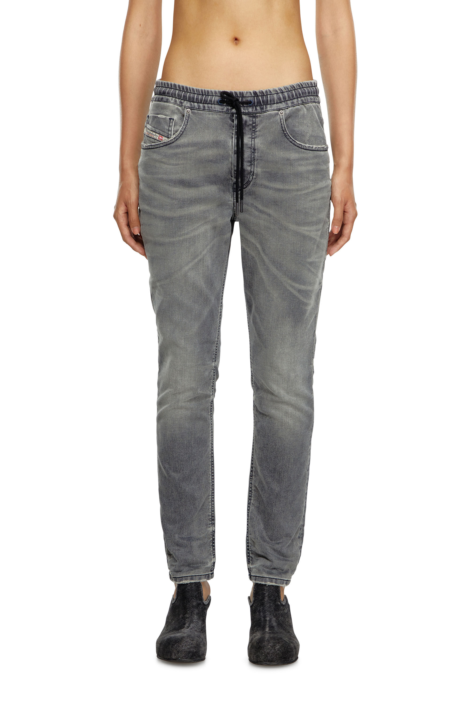 Jeans Boyfriend Femme Gris fonce Diesel 2031 D Krailey Joggjeans