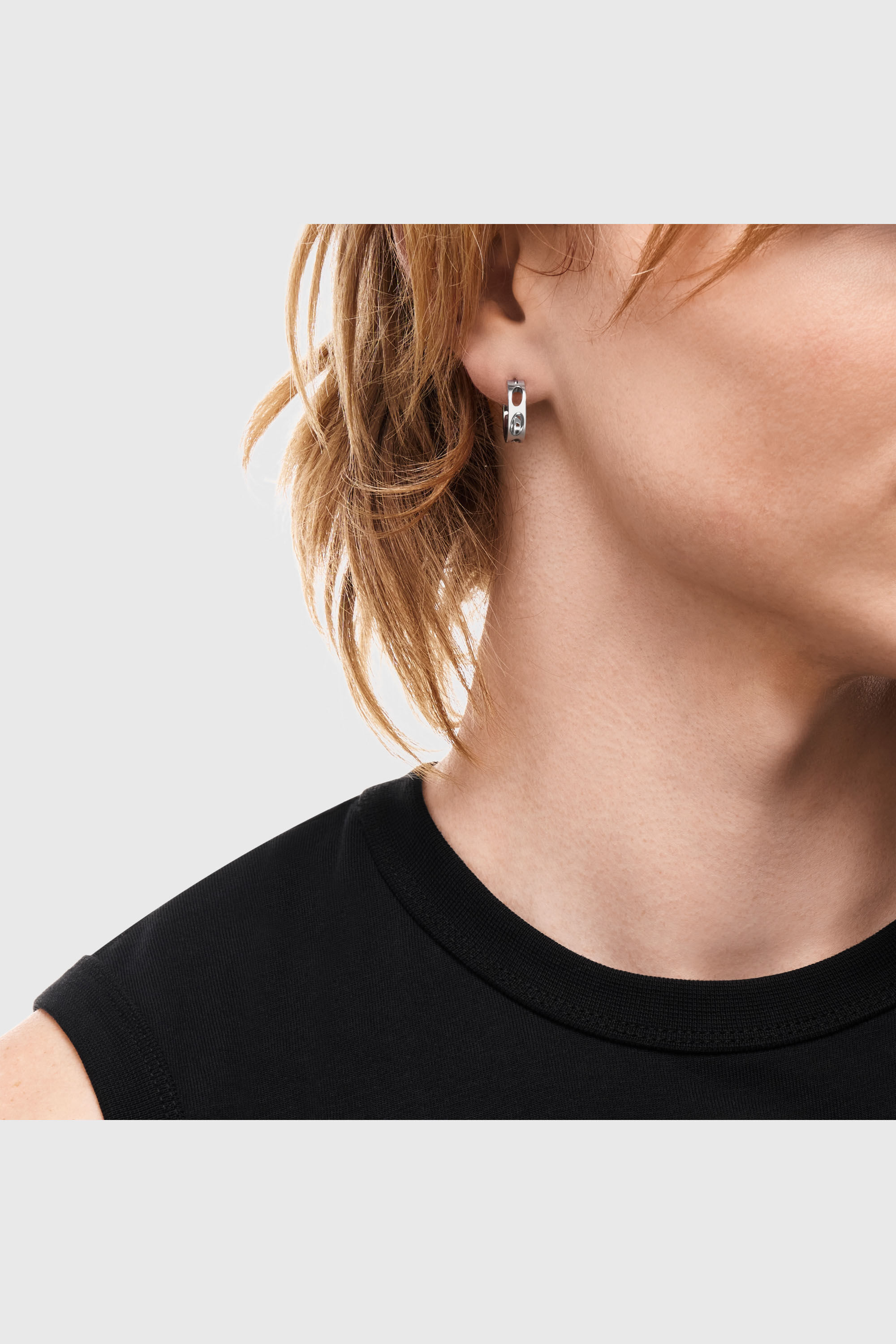 Diesel - DX166440 JEWELLERY, Boucle d'oreille cr&eacute;ole en acier inoxydable Mixte in Gris argent&eacute; - 4