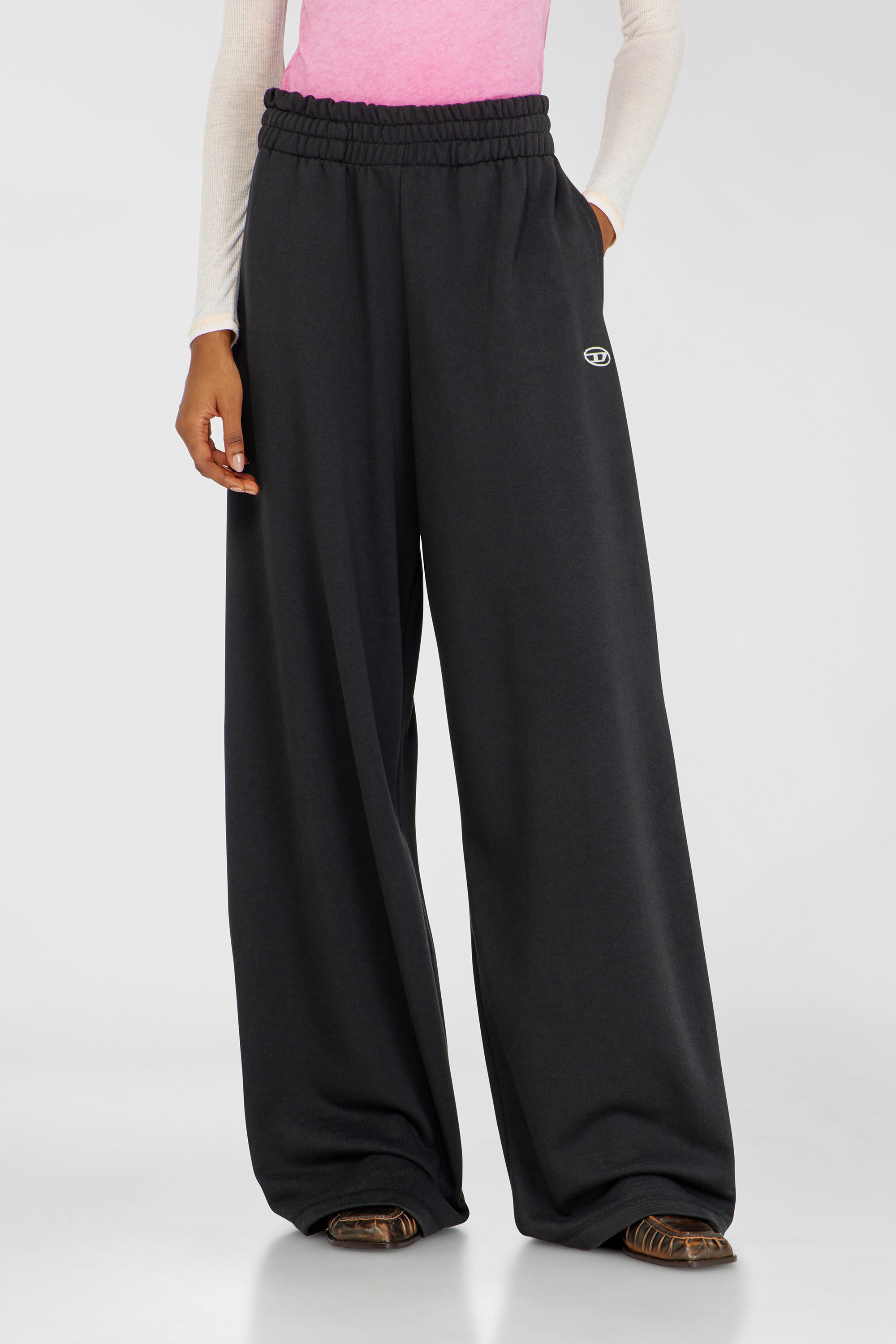 Diesel - P-ZENIA-OD, Pantalon de surv&ecirc;tement ample avec taille &eacute;lastique Femme in Noir - 3