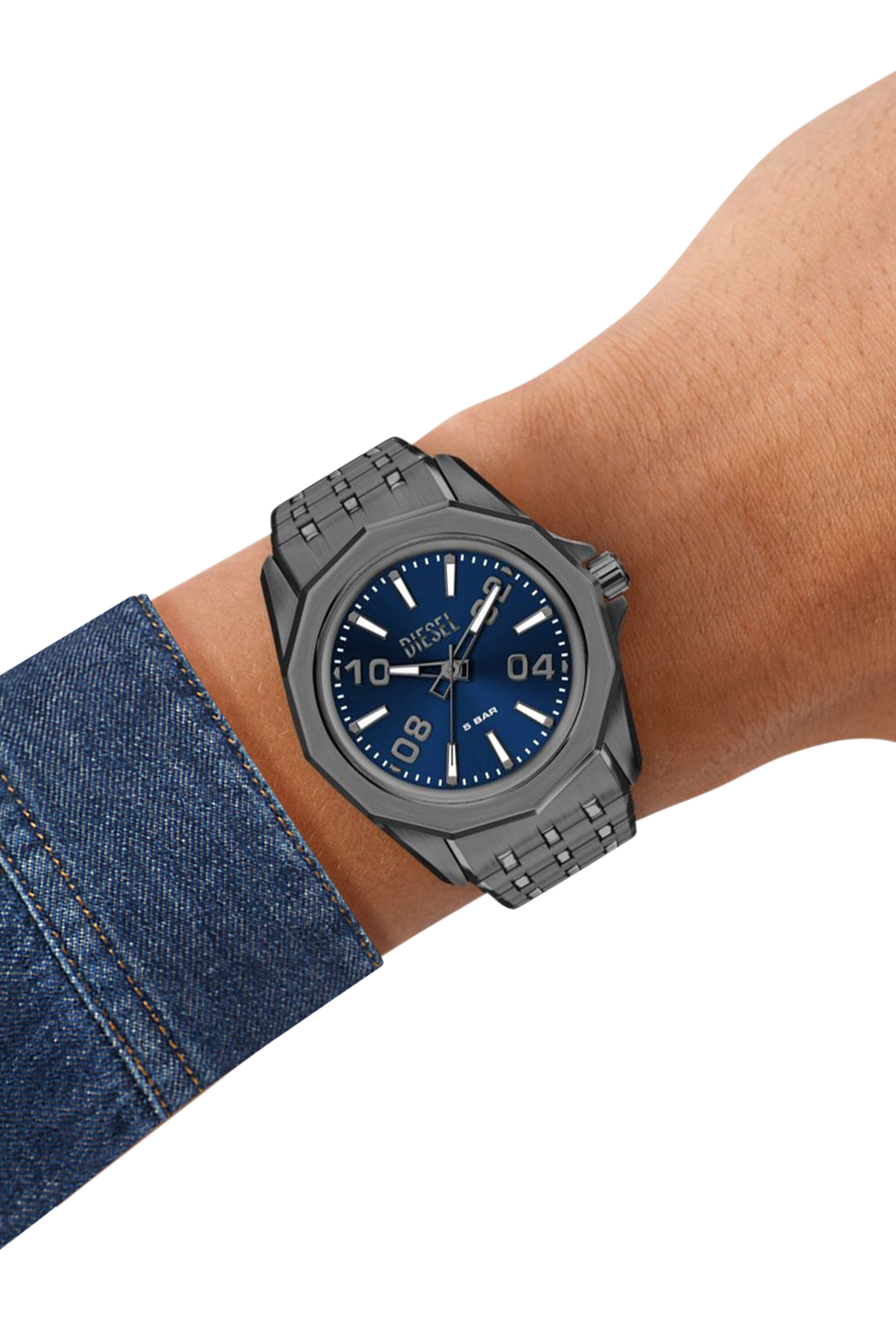 Diesel - DZ2238 WATCH, Montre Stinger en acier inoxydable gunmetal Homme in Gris - 7