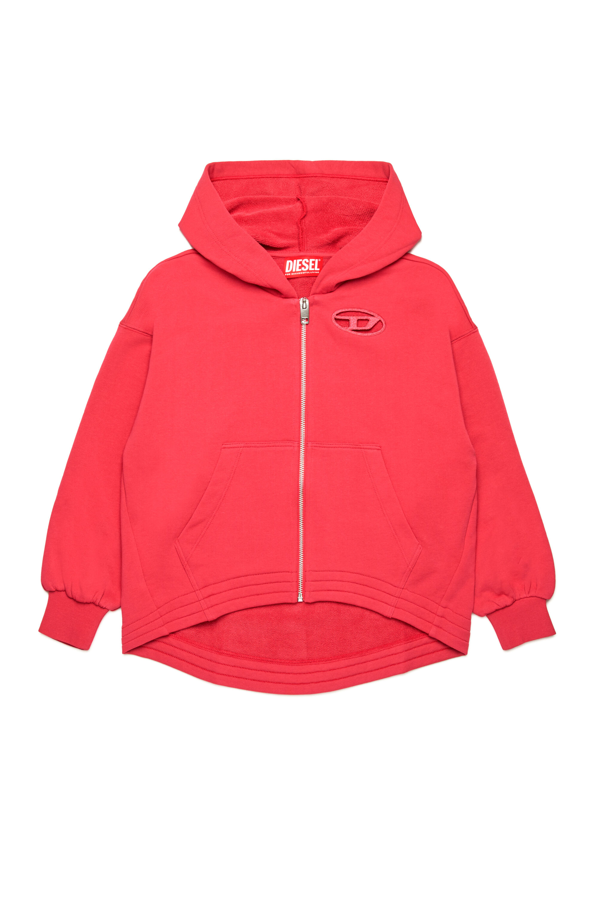 Diesel - SFPERU, Sweat-shirt à capuche zippé avec cut-out à logo Oval D Femme in Rose - 1
