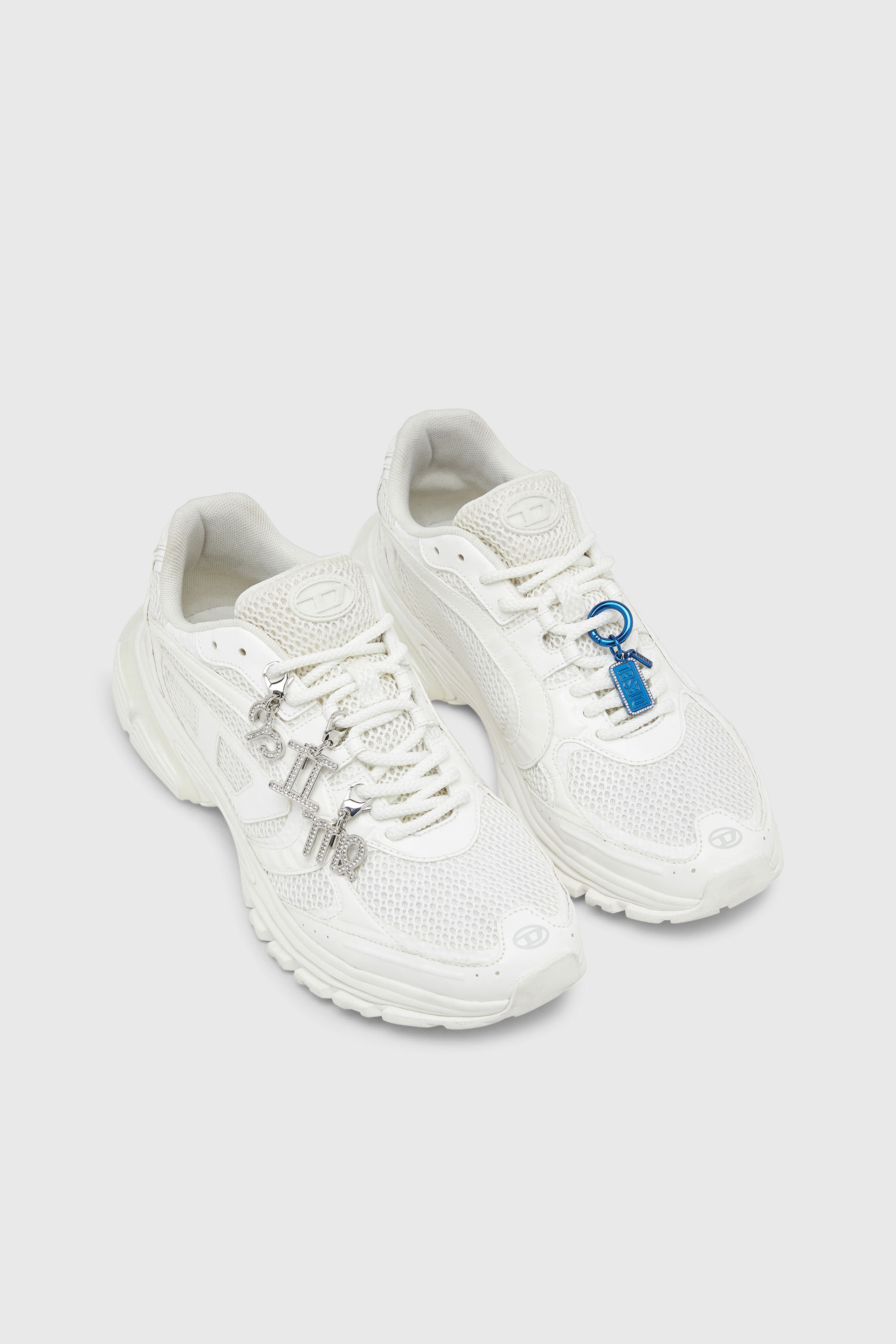 Diesel - S-PRO-V-DENSE LOW, S-Pro-V-Dense-Sneakers en mesh avec logo Oval D Homme in Blanc - 7