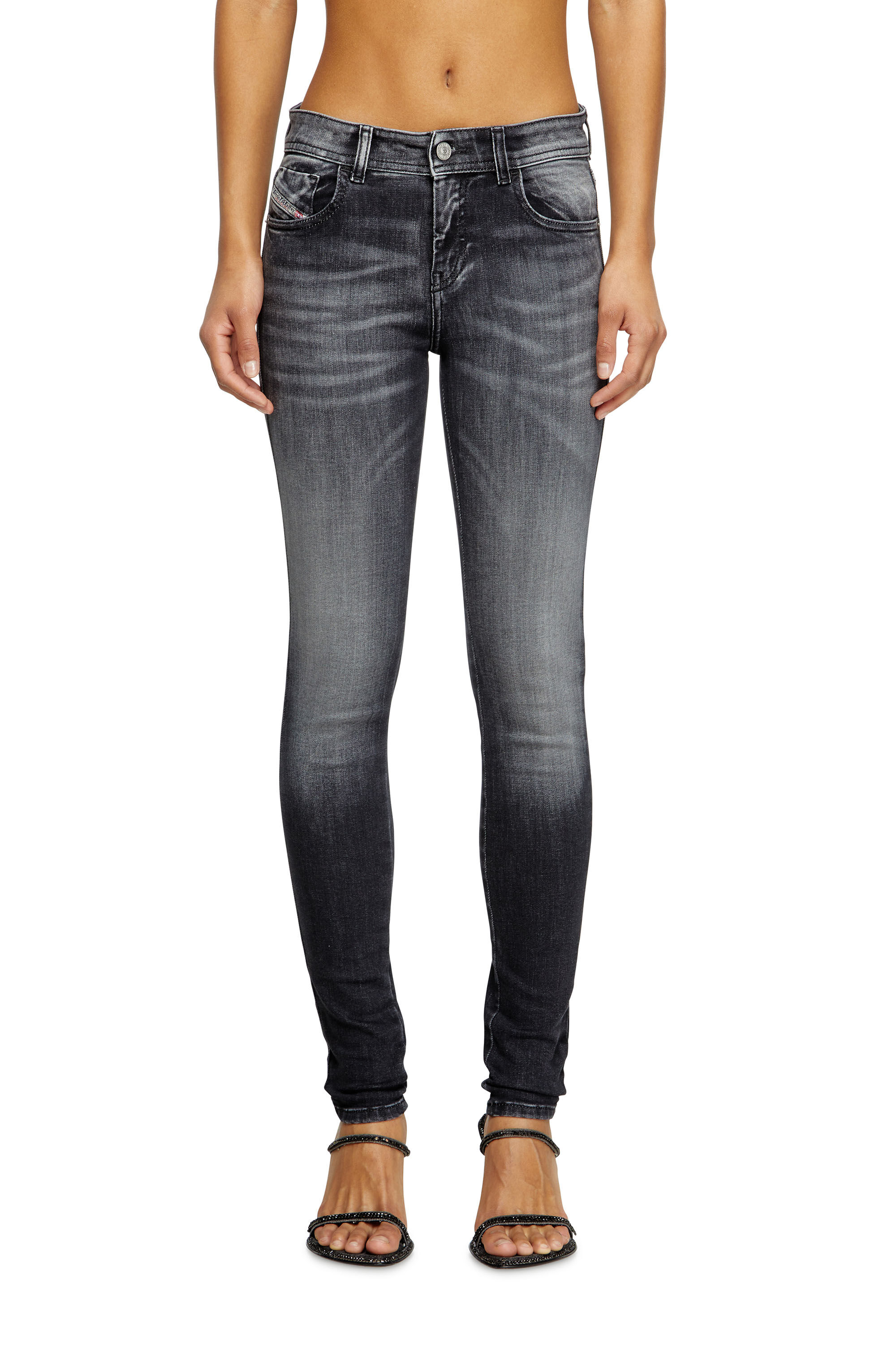 Diesel - Skinny Jeans 2017 Slandy 09K97 Femme, Noir/Gris foncé - Image 3