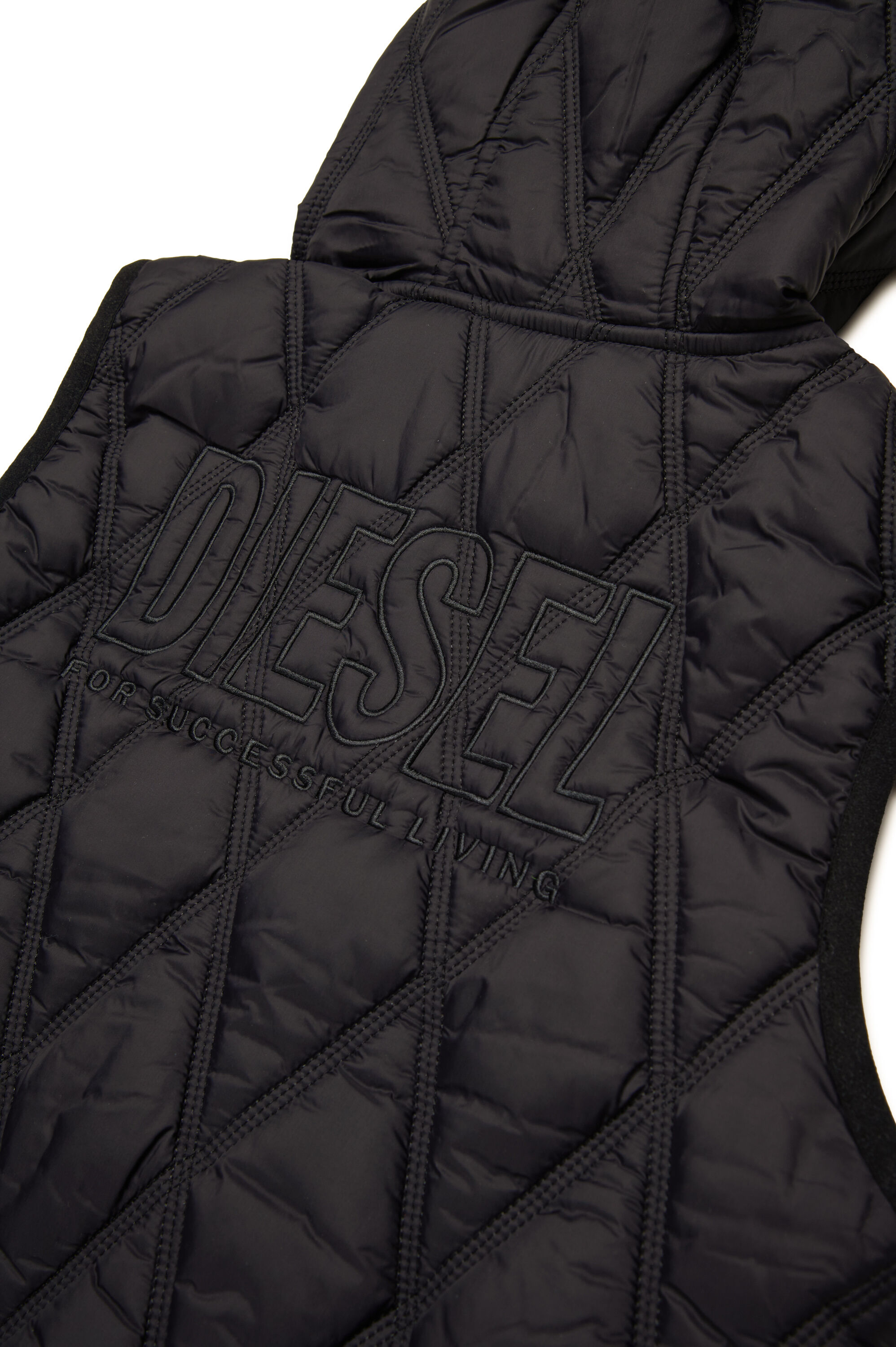 Diesel - JFOSSIR, Gilet matelassé à capuche léger Mixte in Noir - 4