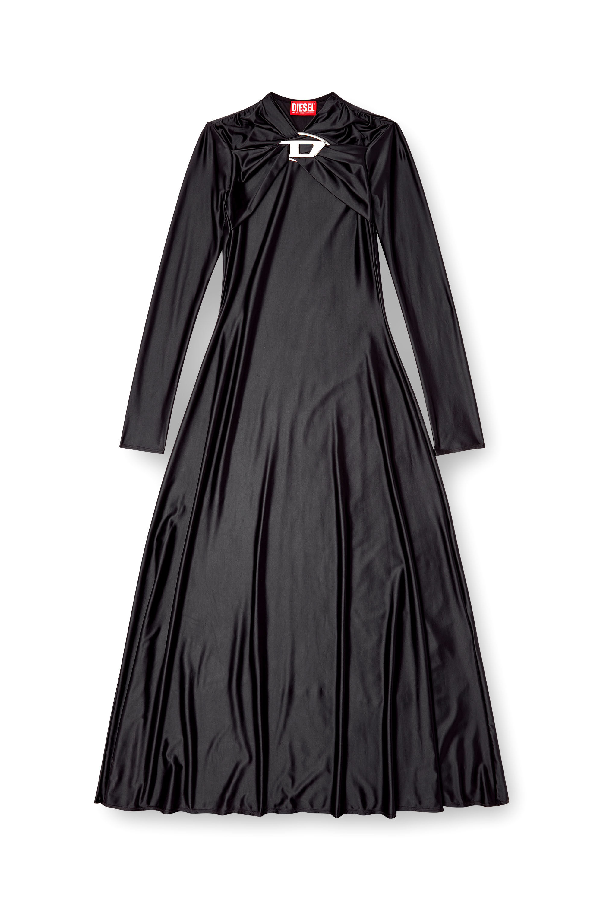Diesel - D-IAMO, Robe en nylon drapé Femme in Noir - 2