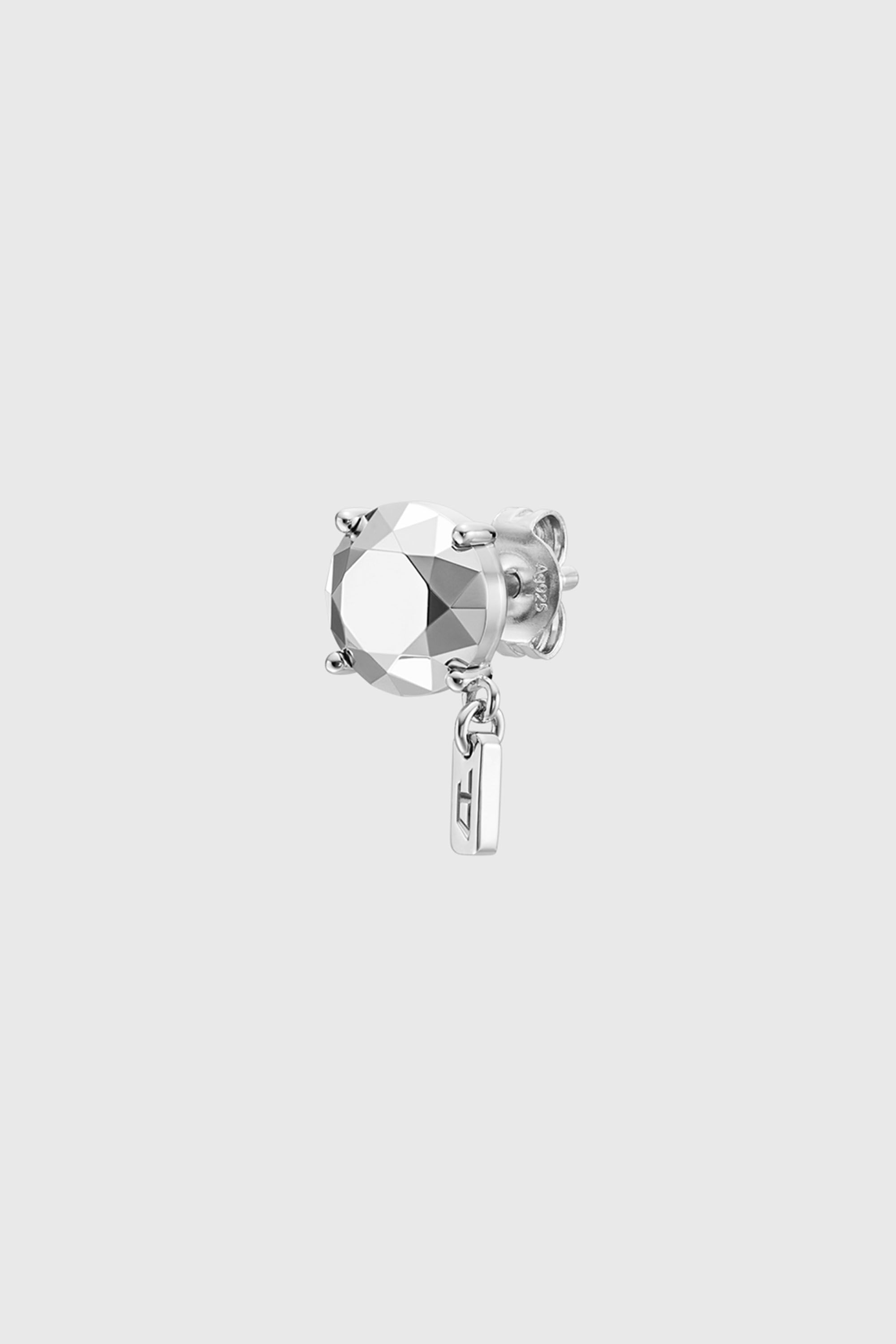 Diesel - DL1352040 STERLING SILVER JEWEL, Boucle d'oreille en argent sterling taille diamant avec fermeture &agrave; tige. Mixte in Gris argent&eacute; - 1