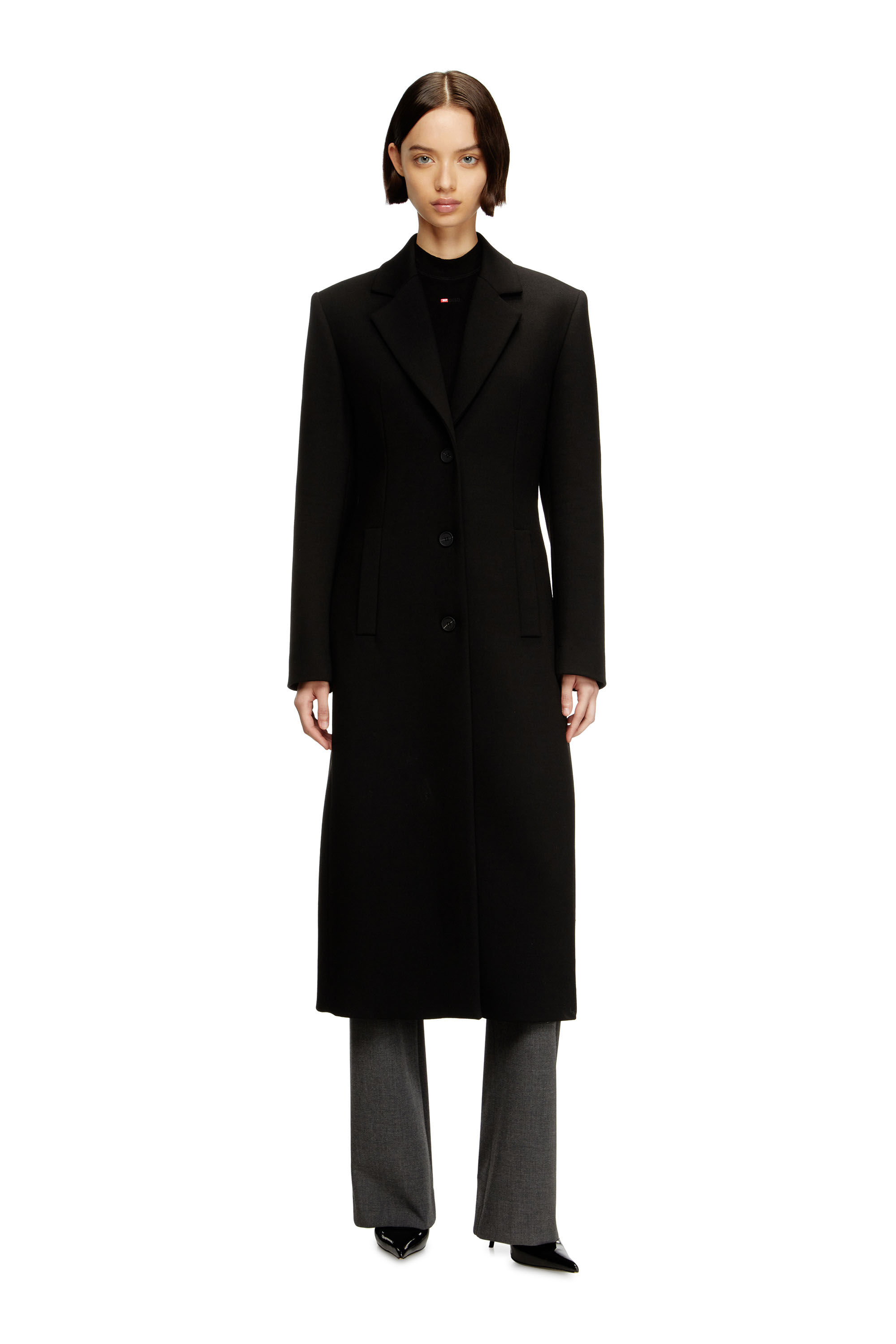Diesel - G-ALLAN, Woman's Long hourglass coat in Black - 3