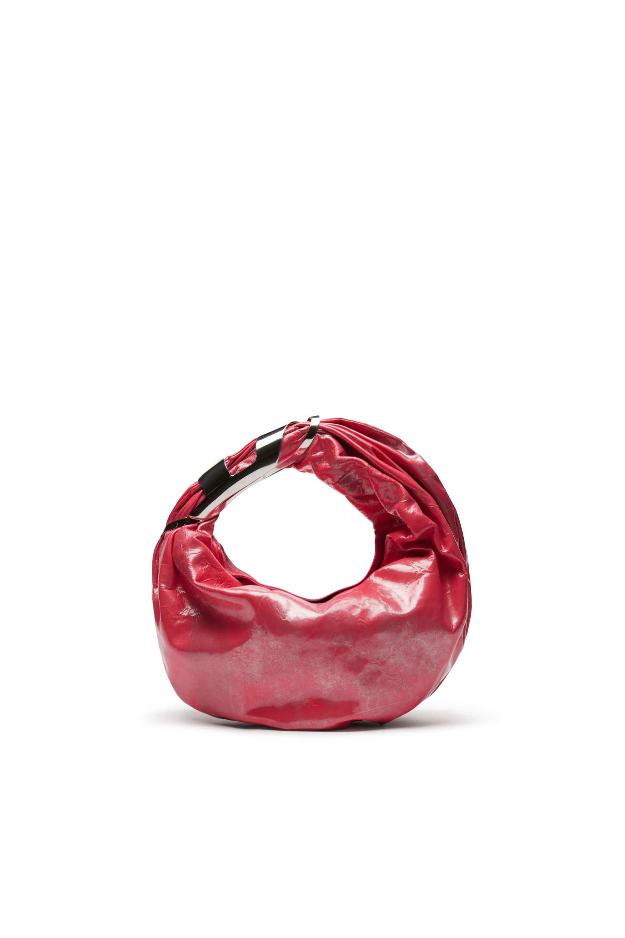 Diesel - GRAB-D HOBO S, Woman Grab-D S-Hobo bag in metallic leather in Pink - Image 1