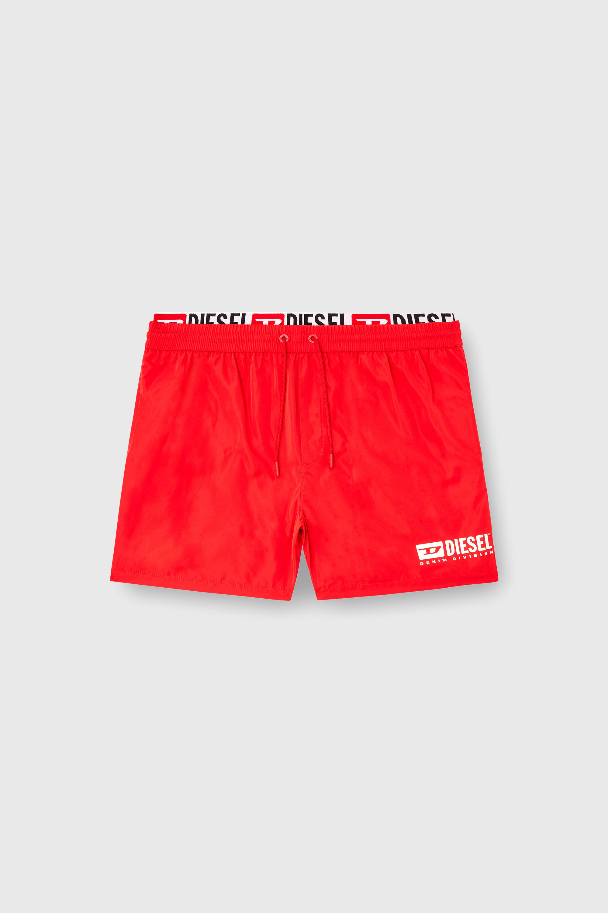 Diesel - VISPER-41-D-CORE, Short de bain court avec imprim&eacute; logo Homme in Rouge - 4