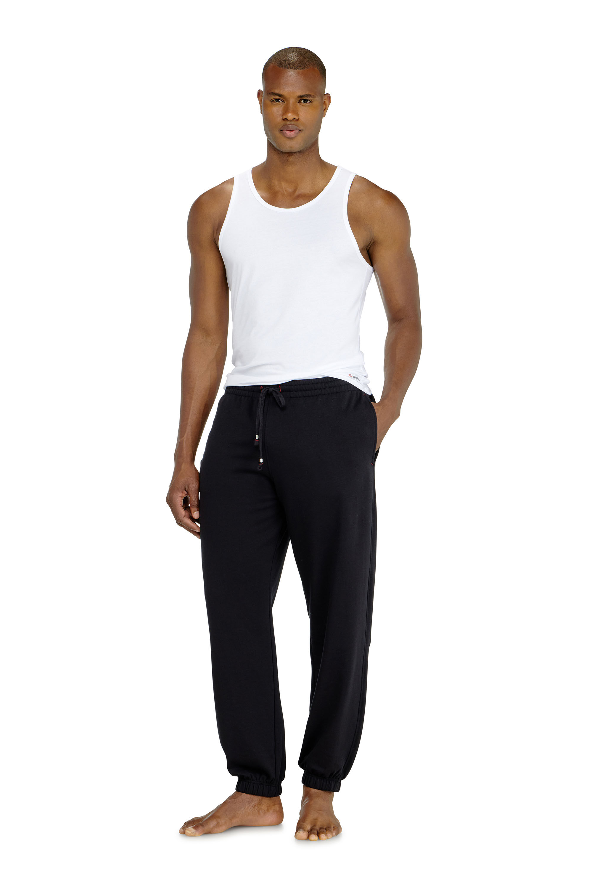 Diesel - LENNY-D-CORE, Pantalon de jogging en m&eacute;lange de coton gratt&eacute; Homme in Noir - 3