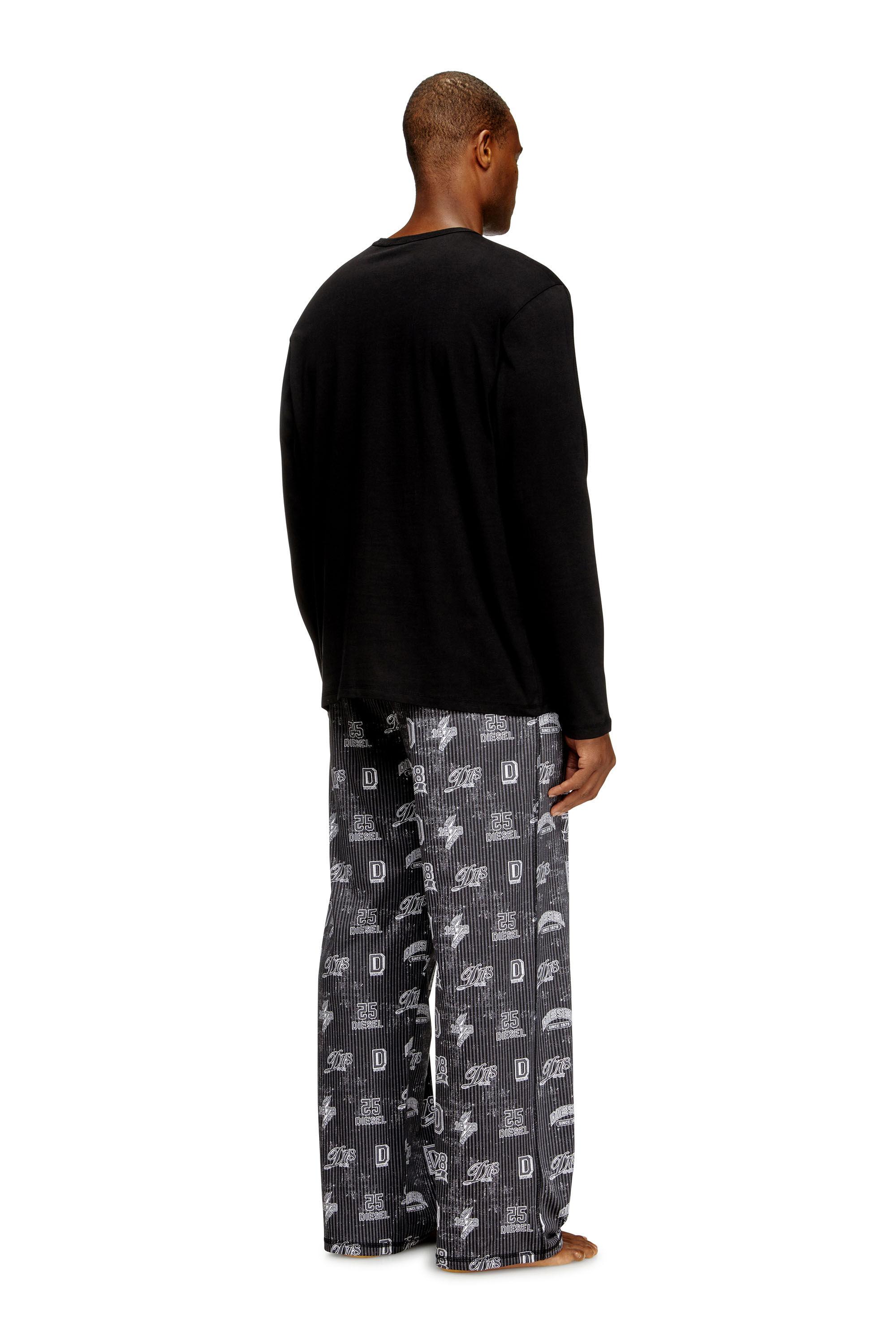 Diesel - SET-NOLAN-D-BOX, Ensemble pyjama en coton avec imprimés logo Homme in Noir - 2