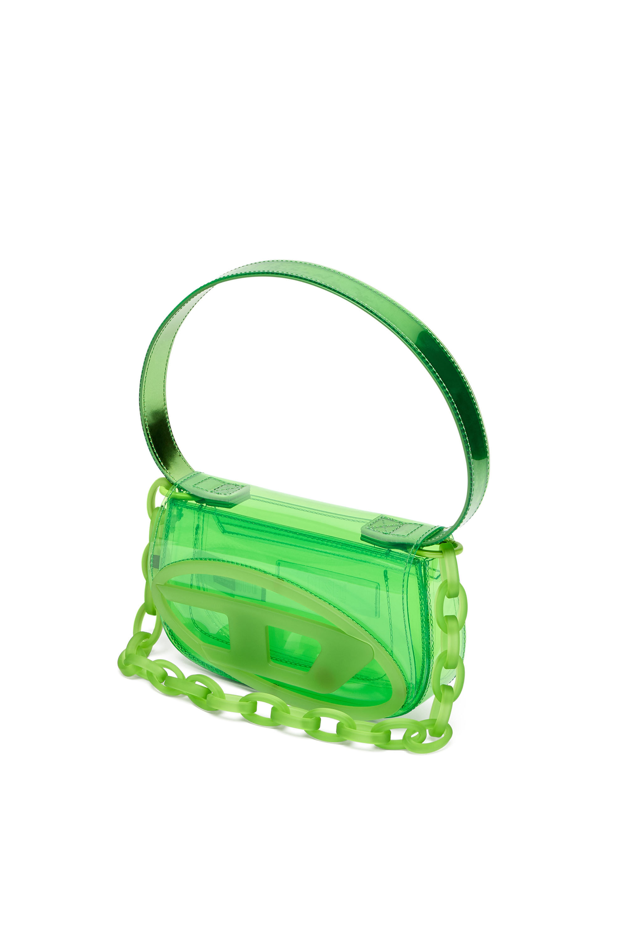 Diesel - 1DR, 1DR-Sac iconique &agrave; bandouli&egrave;re en TPU transparent Femme in Vert - 6