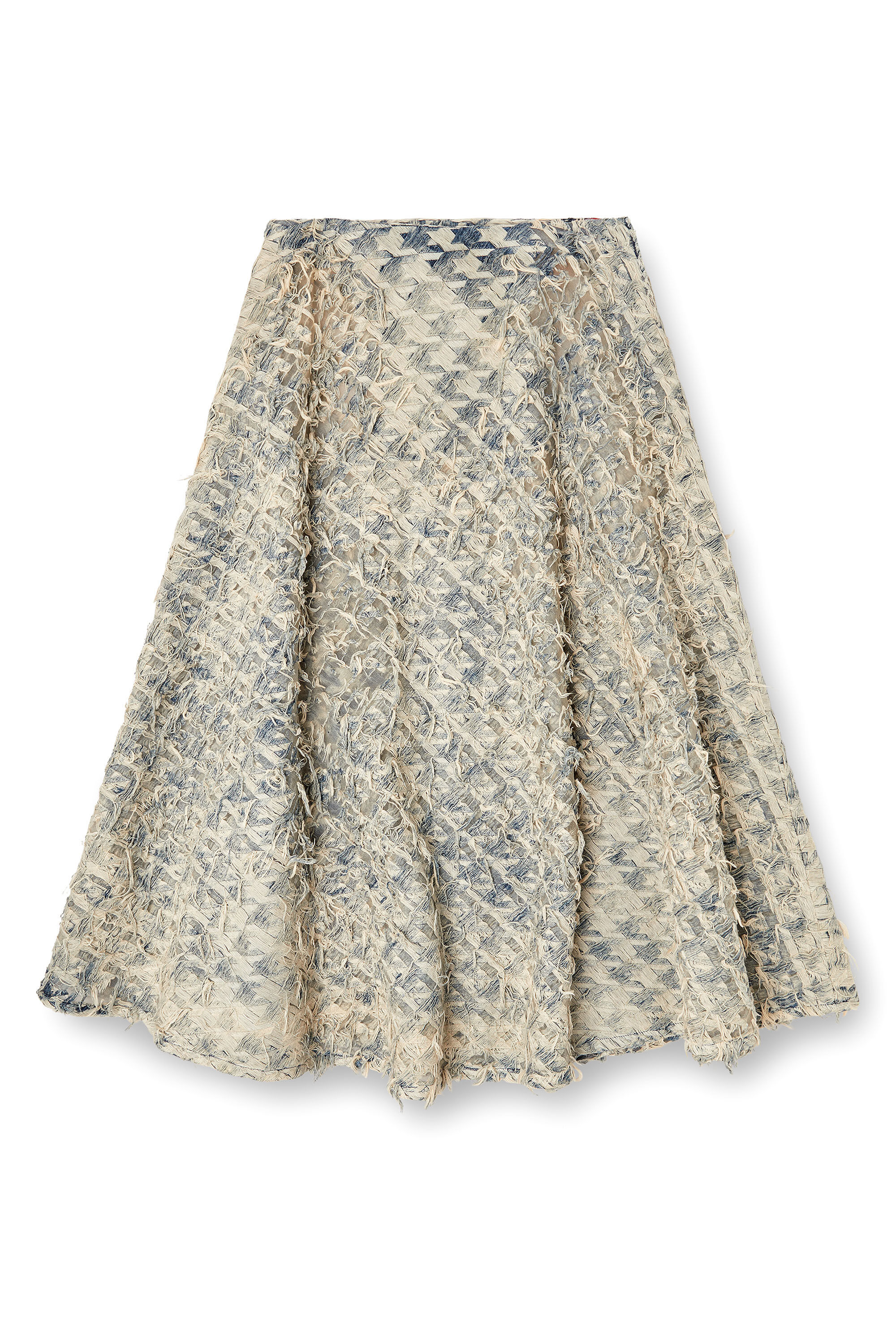 Diesel - DE-ANNINA-FSH, Jupe longue en denim motif pied-de-poule dévoré Femme in Bleu - 6