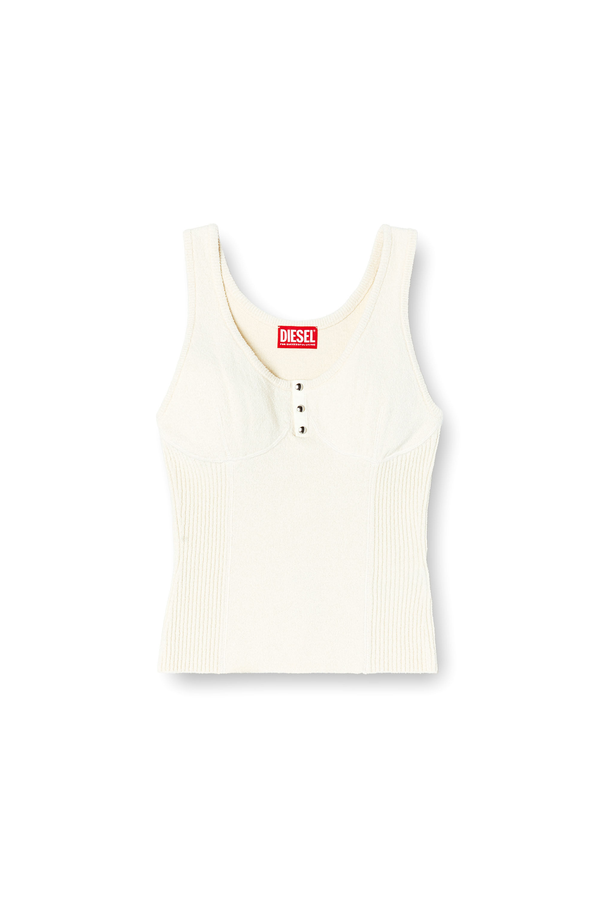 Diesel - M-LIANNE, Débardeur en maille effet bustier Femme in Blanc - 2