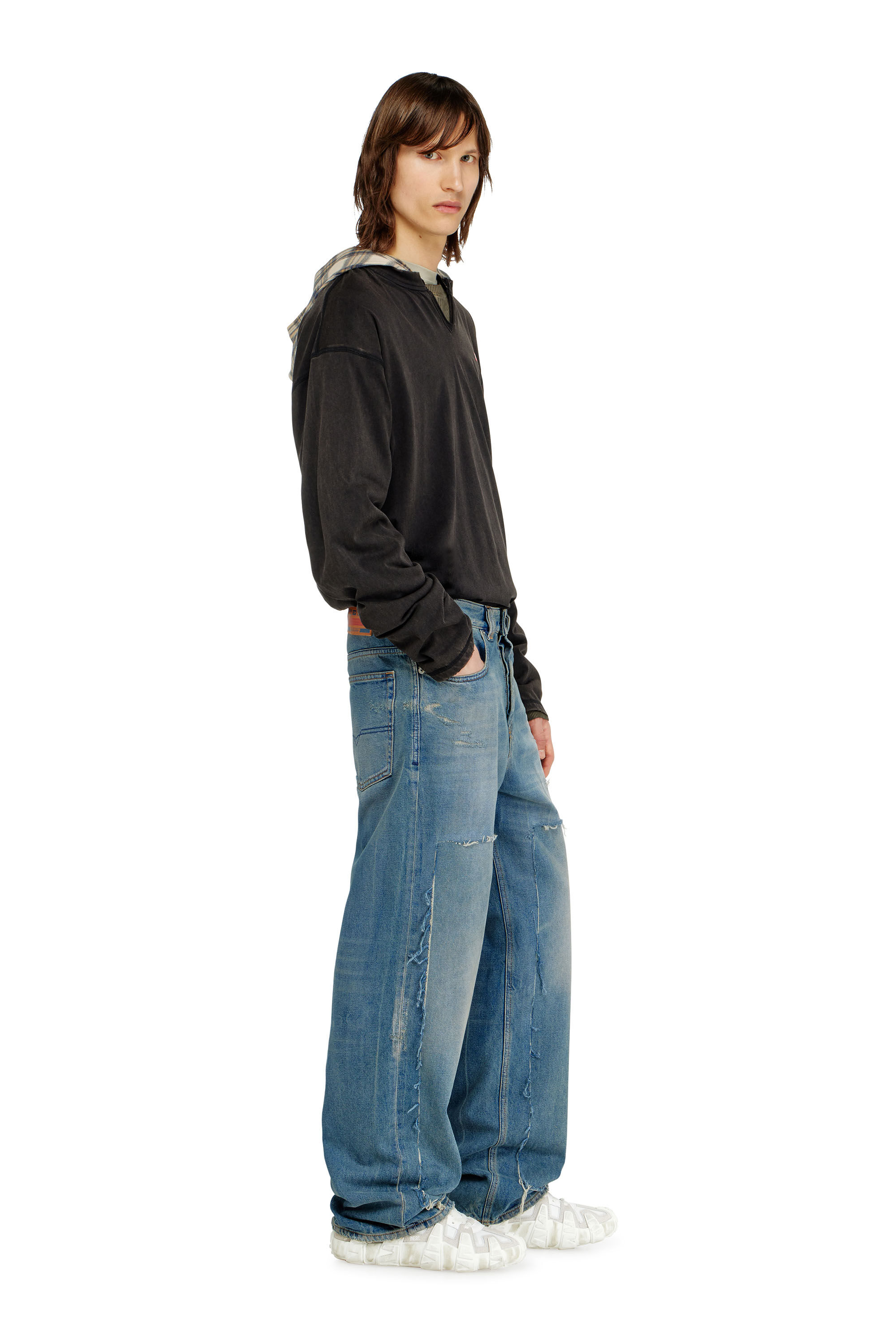 Diesel - Relaxed Jeans 2001 D-Macro 09N27 Homme, Bleu moyen - Image 2