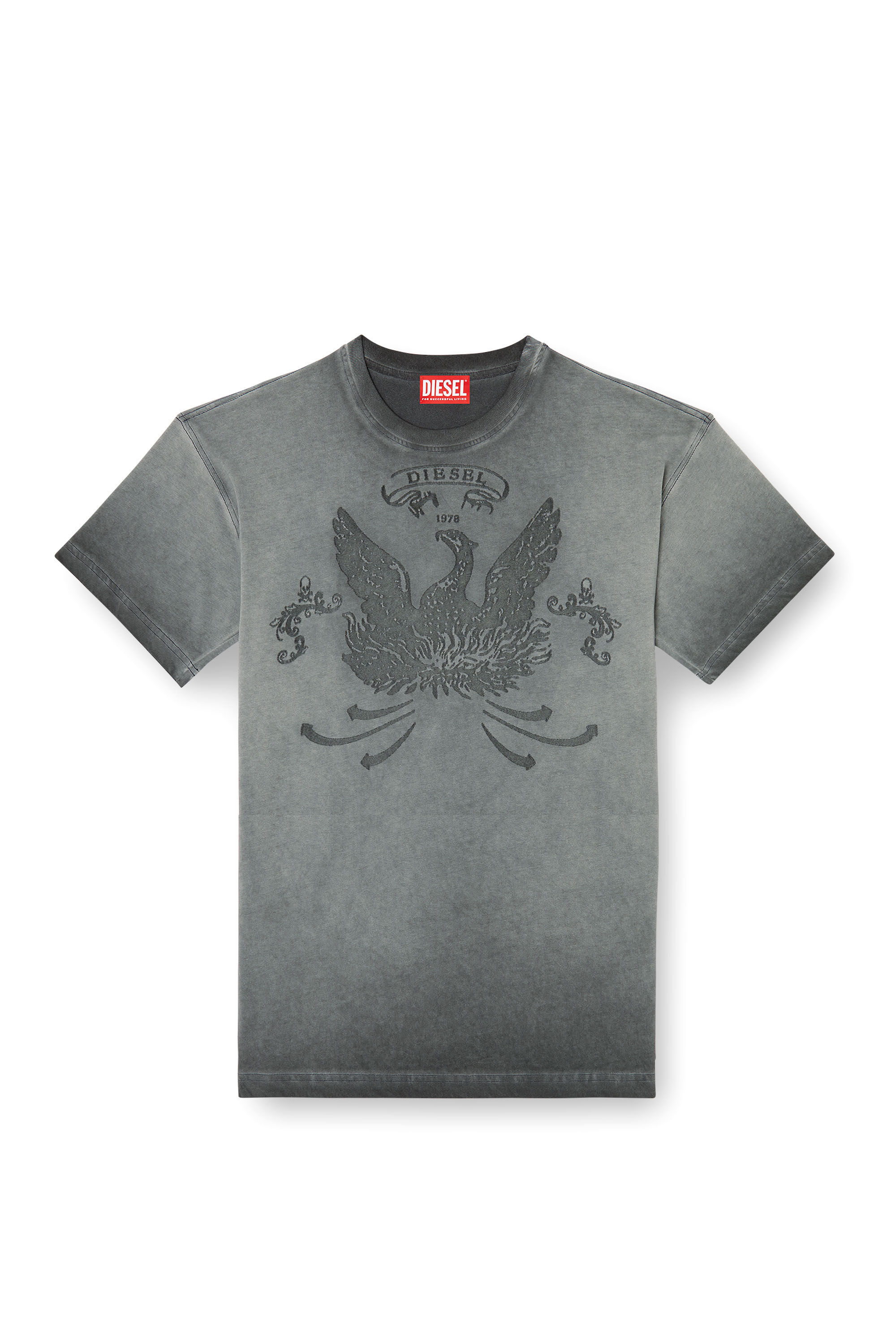 Diesel - T-NORM-T9, T-shirt avec phénix dévoré Homme in Gris - 2
