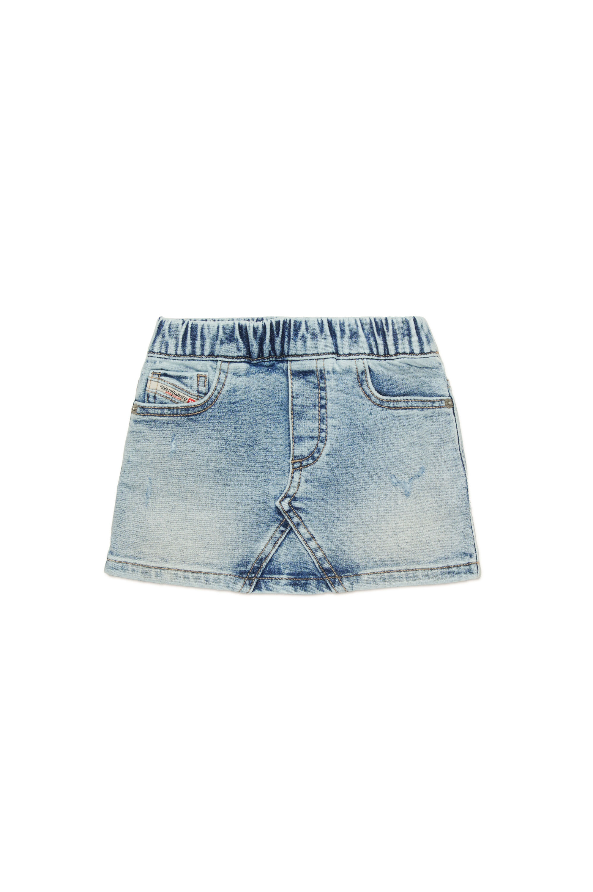 Diesel - GERRYB JJJ, Jupe courte en tissu JoggJeans effet vieilli Femme in Bleu - 1