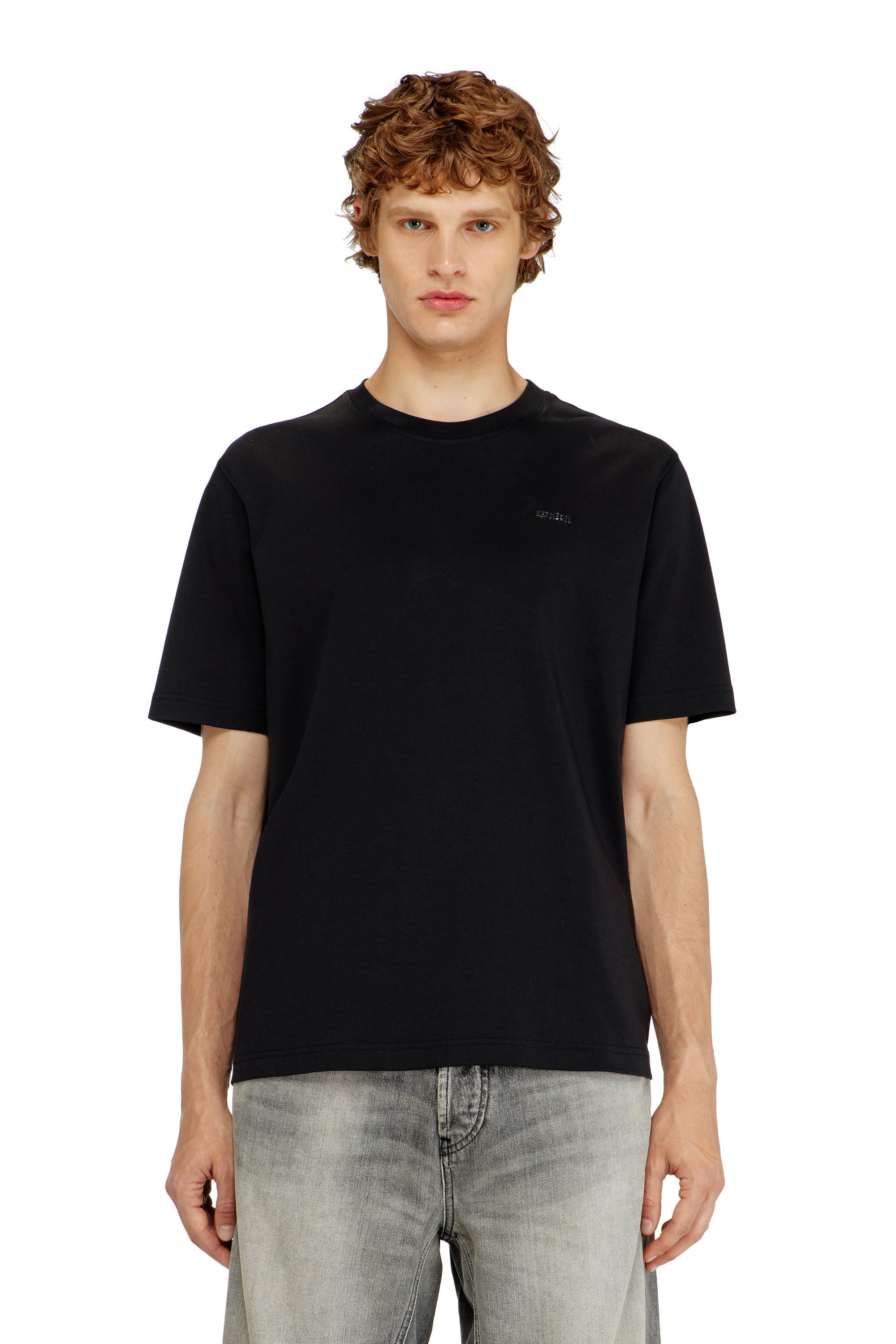 Diesel - T-ADJUST-MET, T-shirt en coton avec petit logo sur la poitrine Homme in Noir - 3
