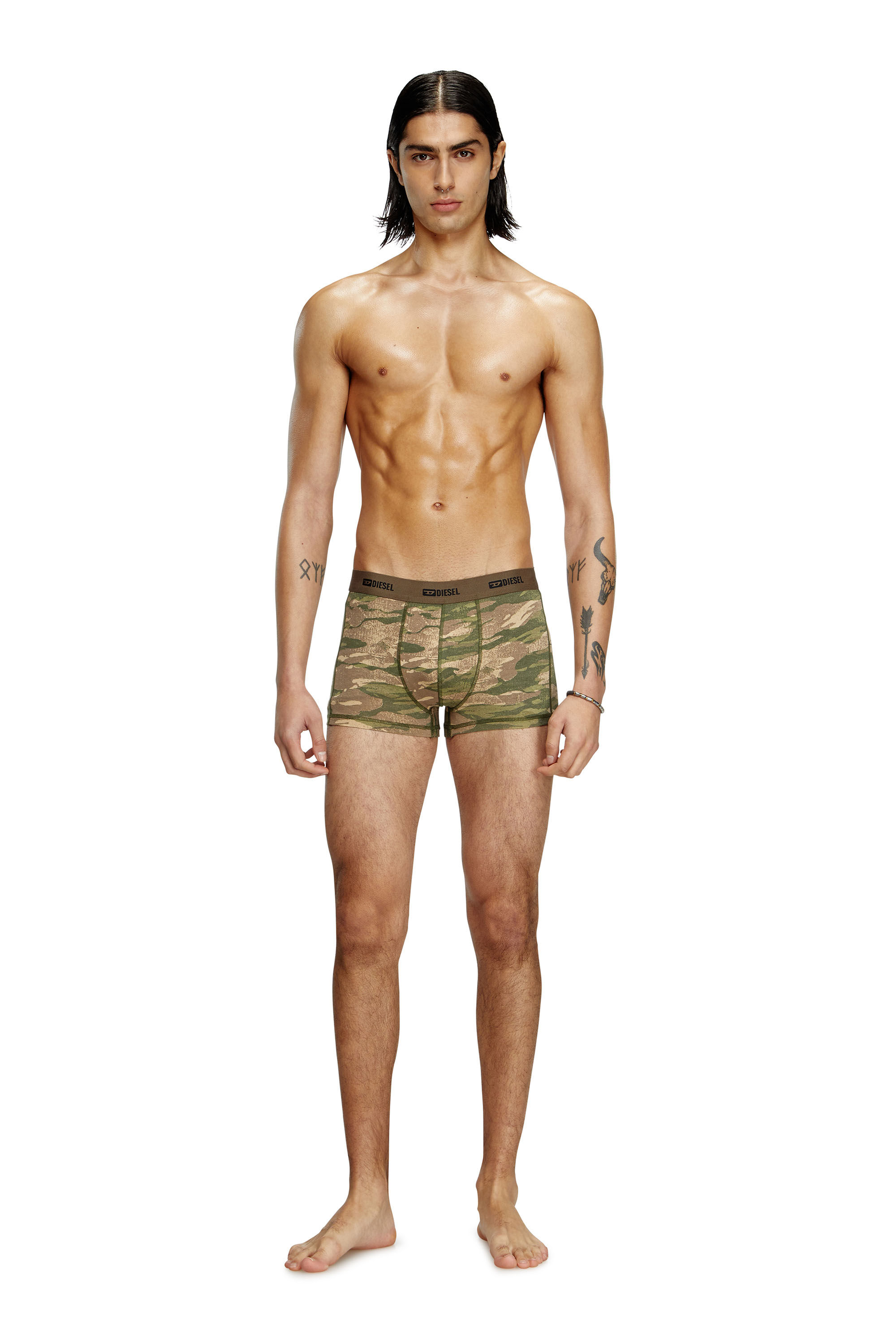 Diesel - DAMIEN-UTLT-3PACK, Lot de 3 boxers unis et motif camouflage Homme in Polychrome - 1