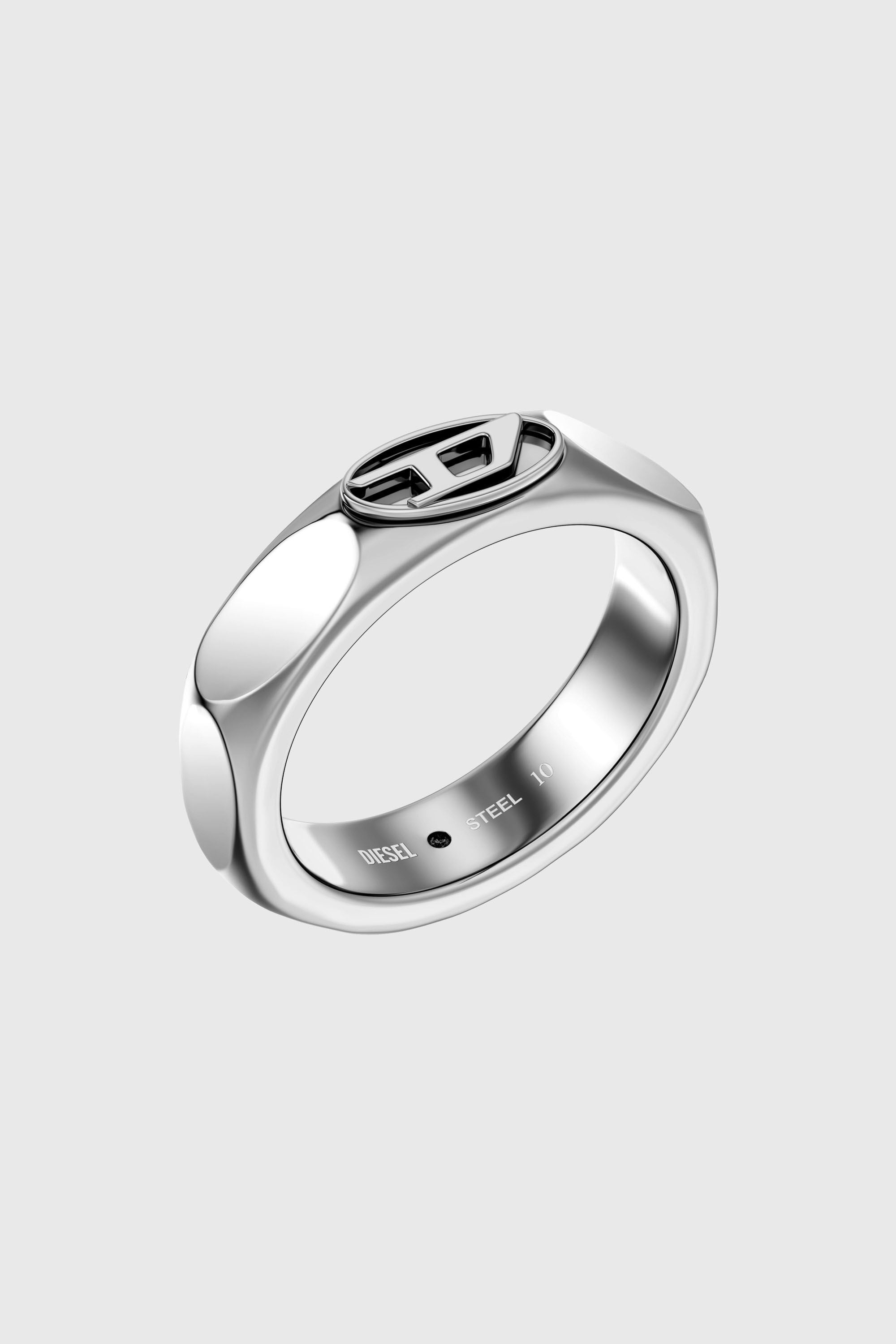 Diesel - DX1693040 JEWELLERY, Bague anneau en acier inoxydable Mixte in Gris argent&eacute; - 1
