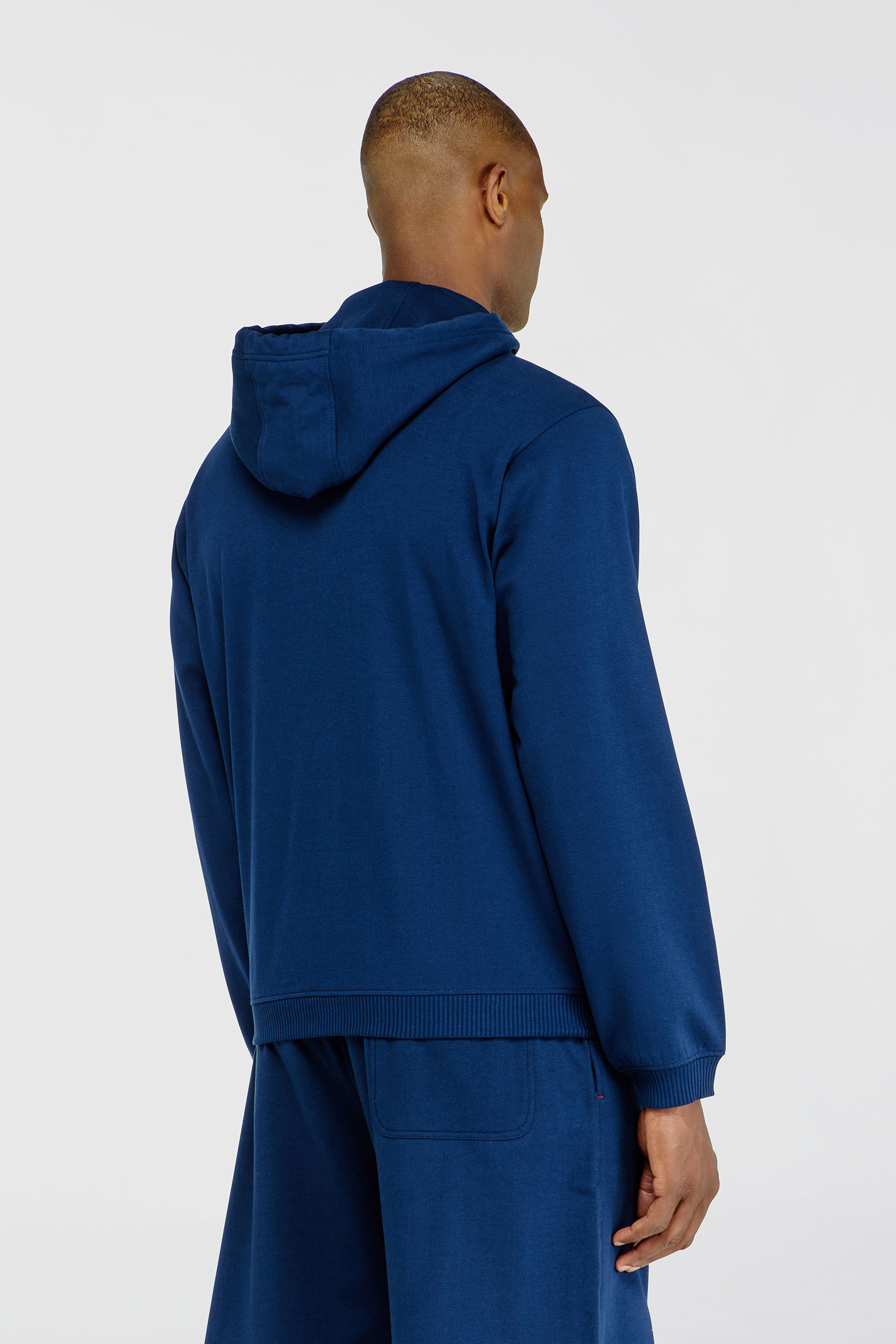 Diesel - JOY-D-CORE, Sweat &agrave; capuche en m&eacute;lange de coton gratt&eacute; Homme in Bleu - 4