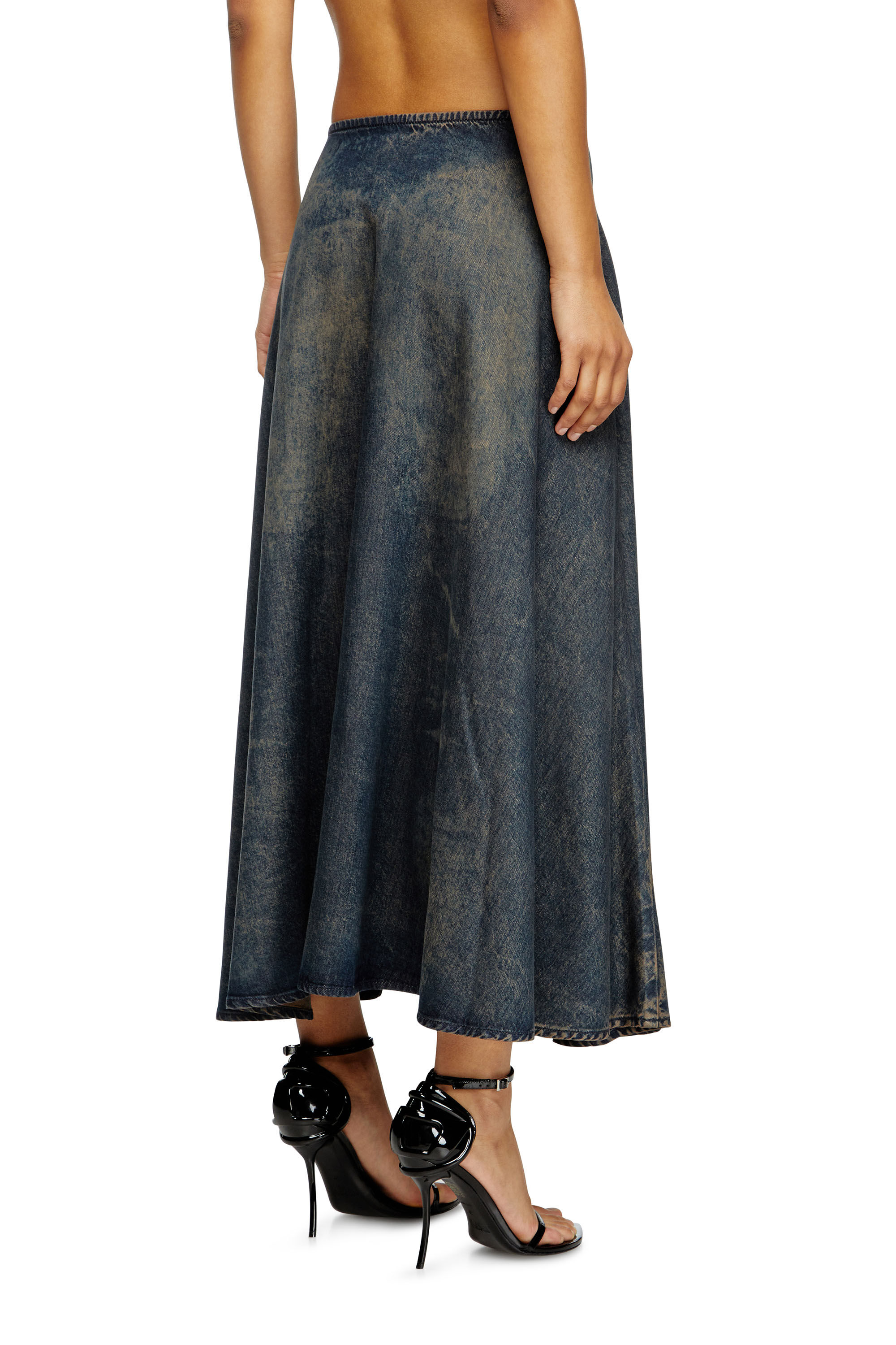 Diesel - DE-ANNIE-S, Jupe évasée en denim fluide effet sali Femme in ToBeDefined - 4