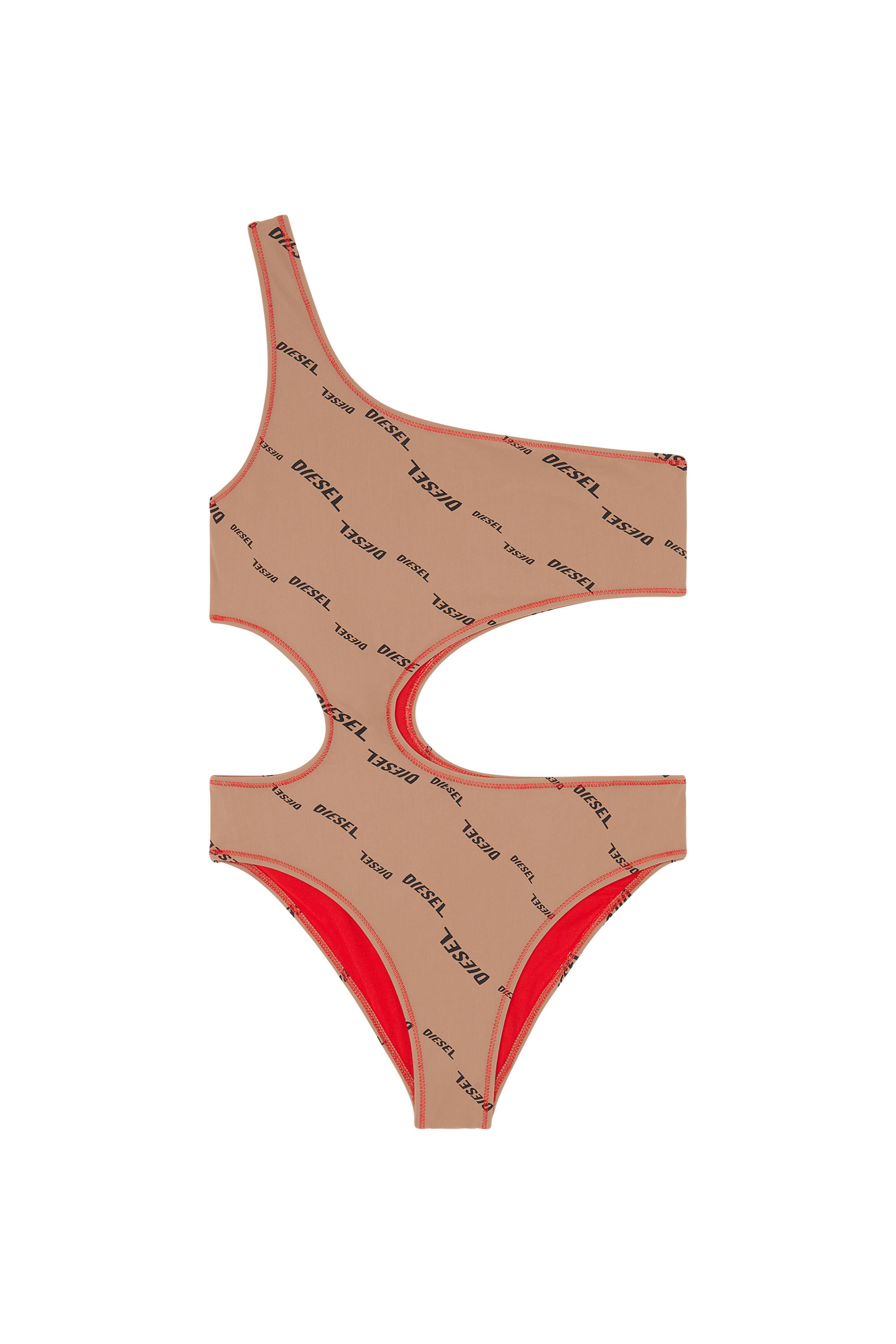 Diesel - BFSW-ROWANDA, Maillot de bain nude avec logo imprimé Femme in Marron - 1
