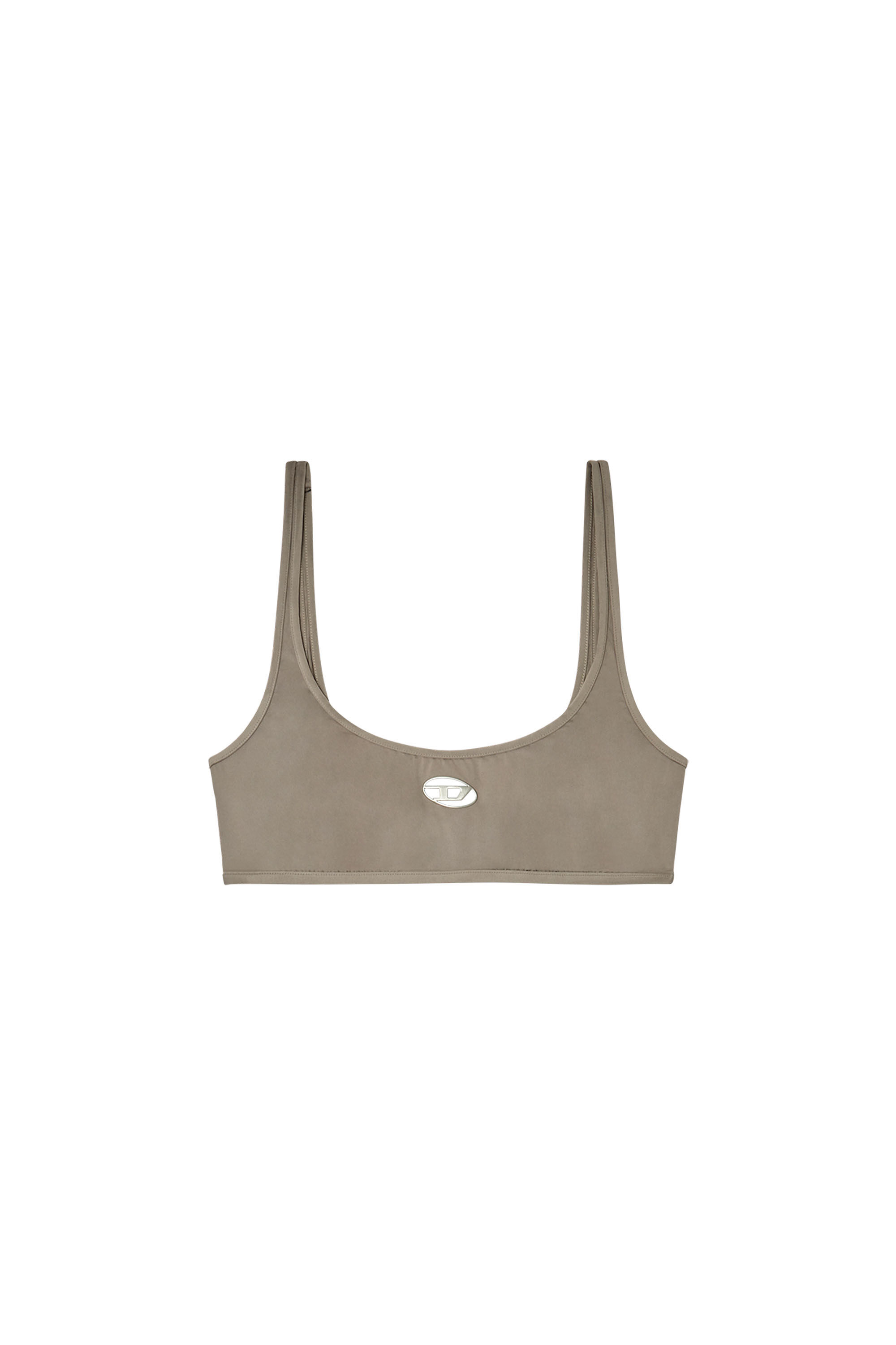 Diesel - KELSI-UTLT, Bralette en microfibre avec logo découpé Femme in Marron - 2
