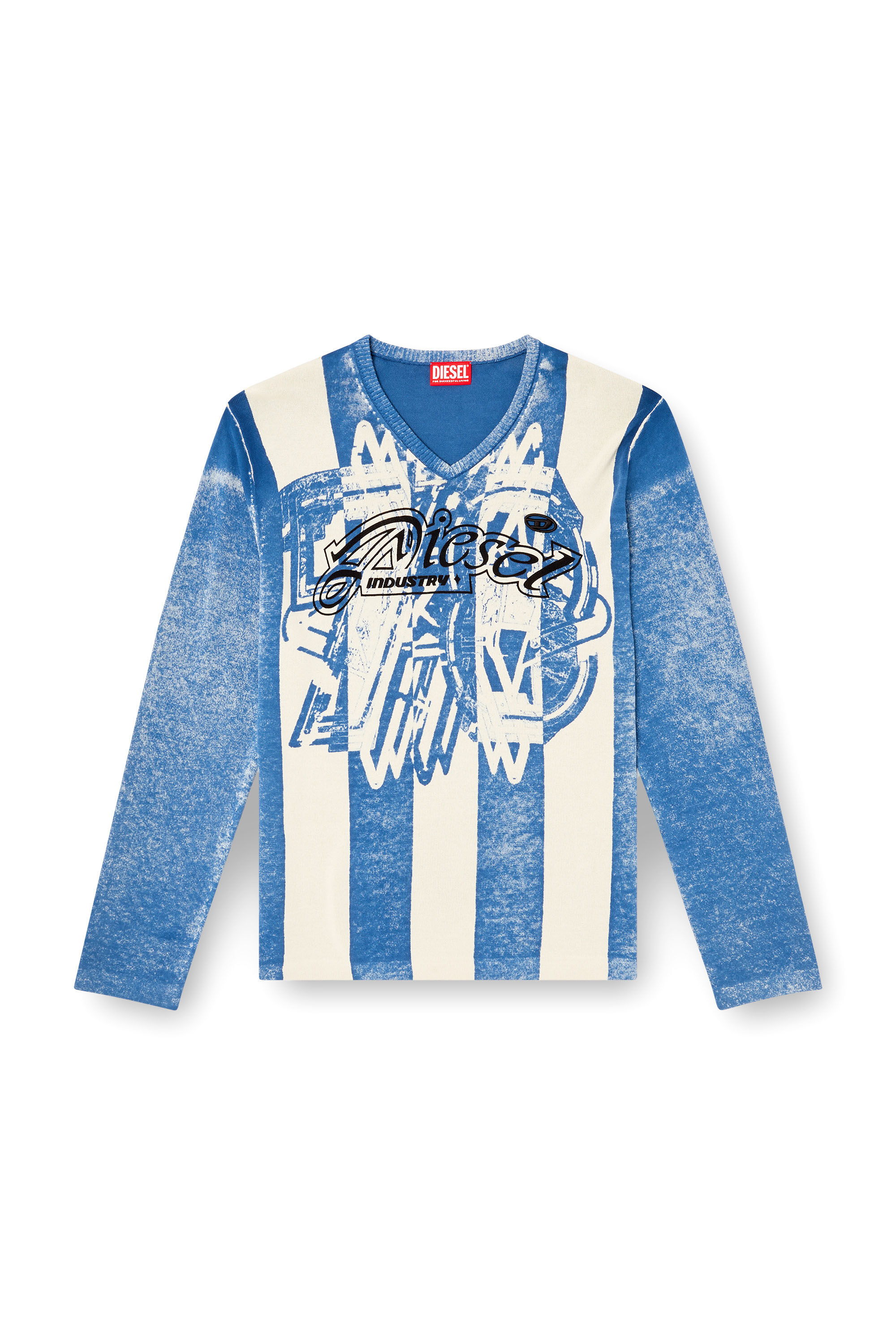 Diesel - K-OLIBA-V, Pull à rayures, imprimé à l'intérieur Homme in Polychrome - 2