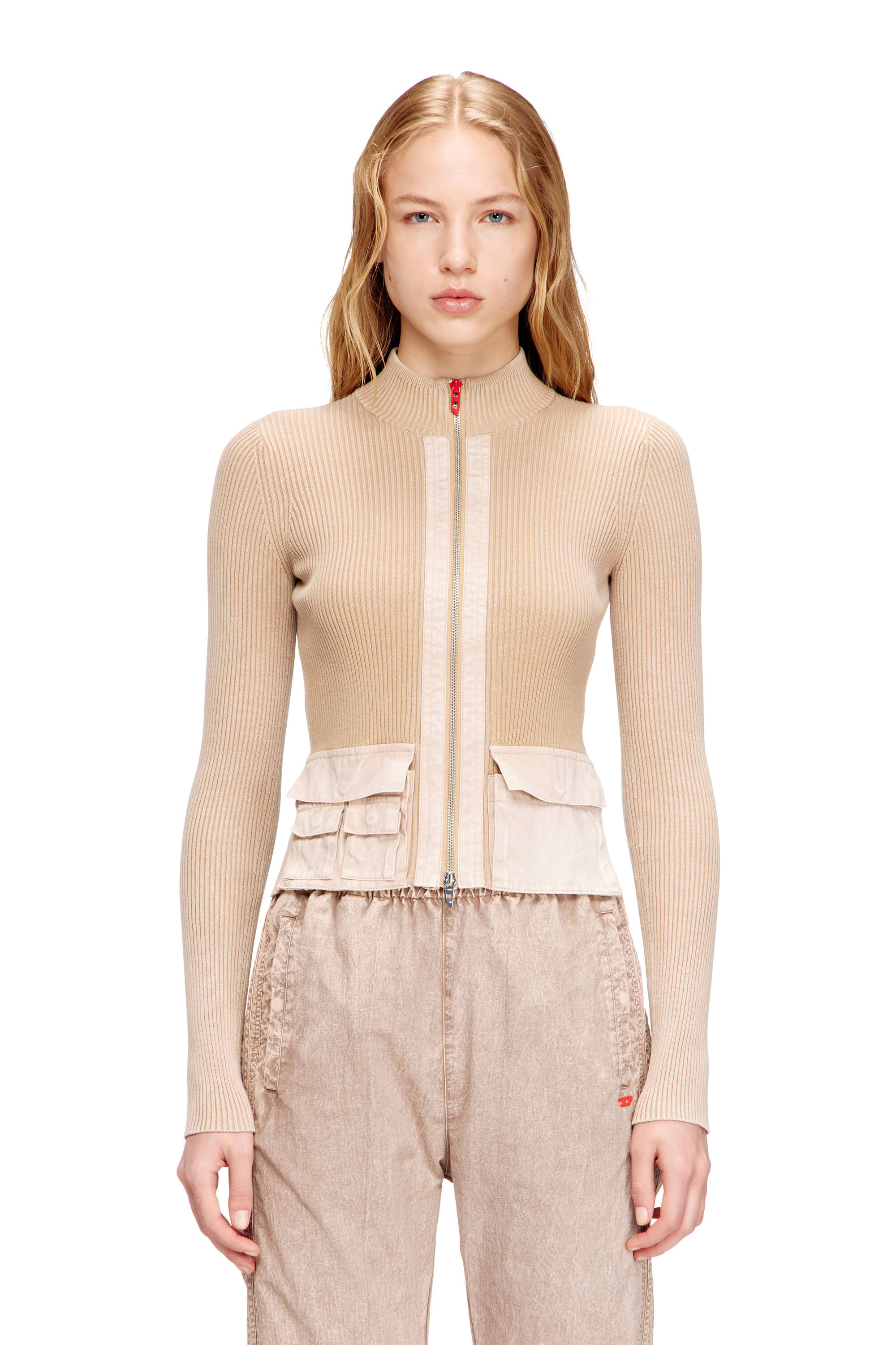 Diesel - M-MELISSA, Cardigan zipp&eacute; avec poches cargo en denim Femme in ToBeDefined - 3