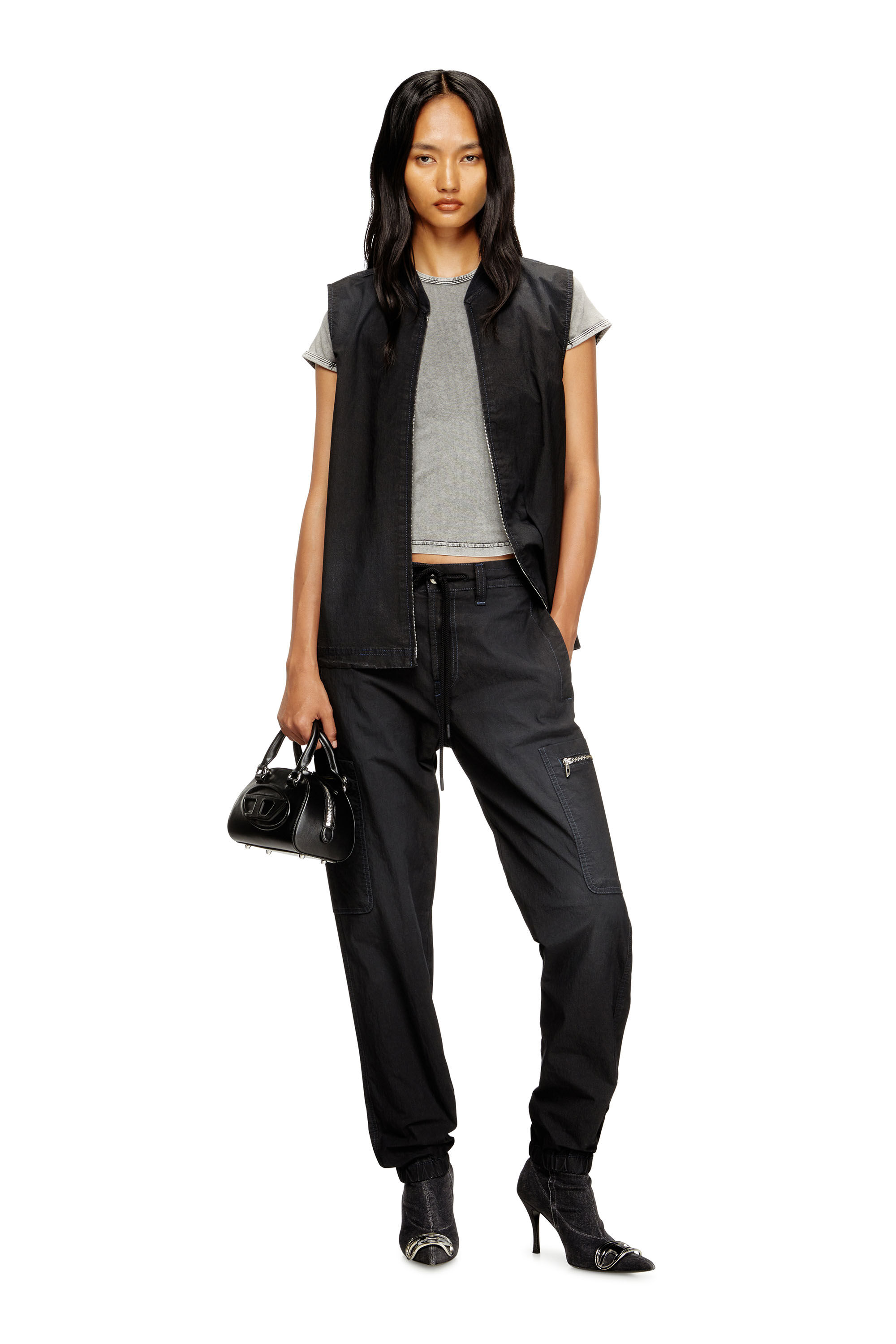 Diesel - D-SUND-D-N JOGG, Gilet sans manches technique en tissu JoggJeans Mixte in Noir - 6