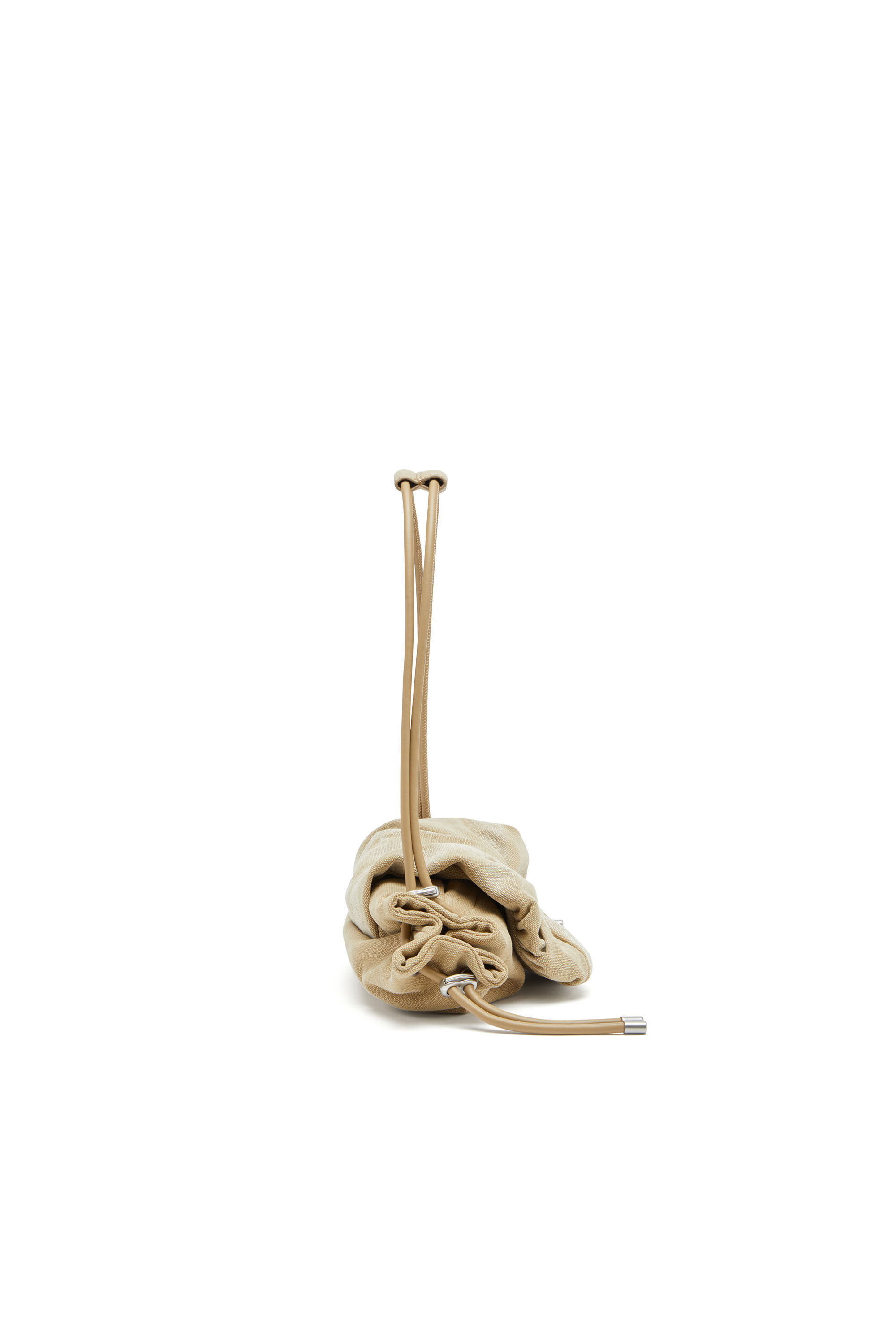 Diesel - SCRUNCH-D SHOULDER S, Scrunch-D S-Petit sac épaule en toile délavée Femme in Beige - 4