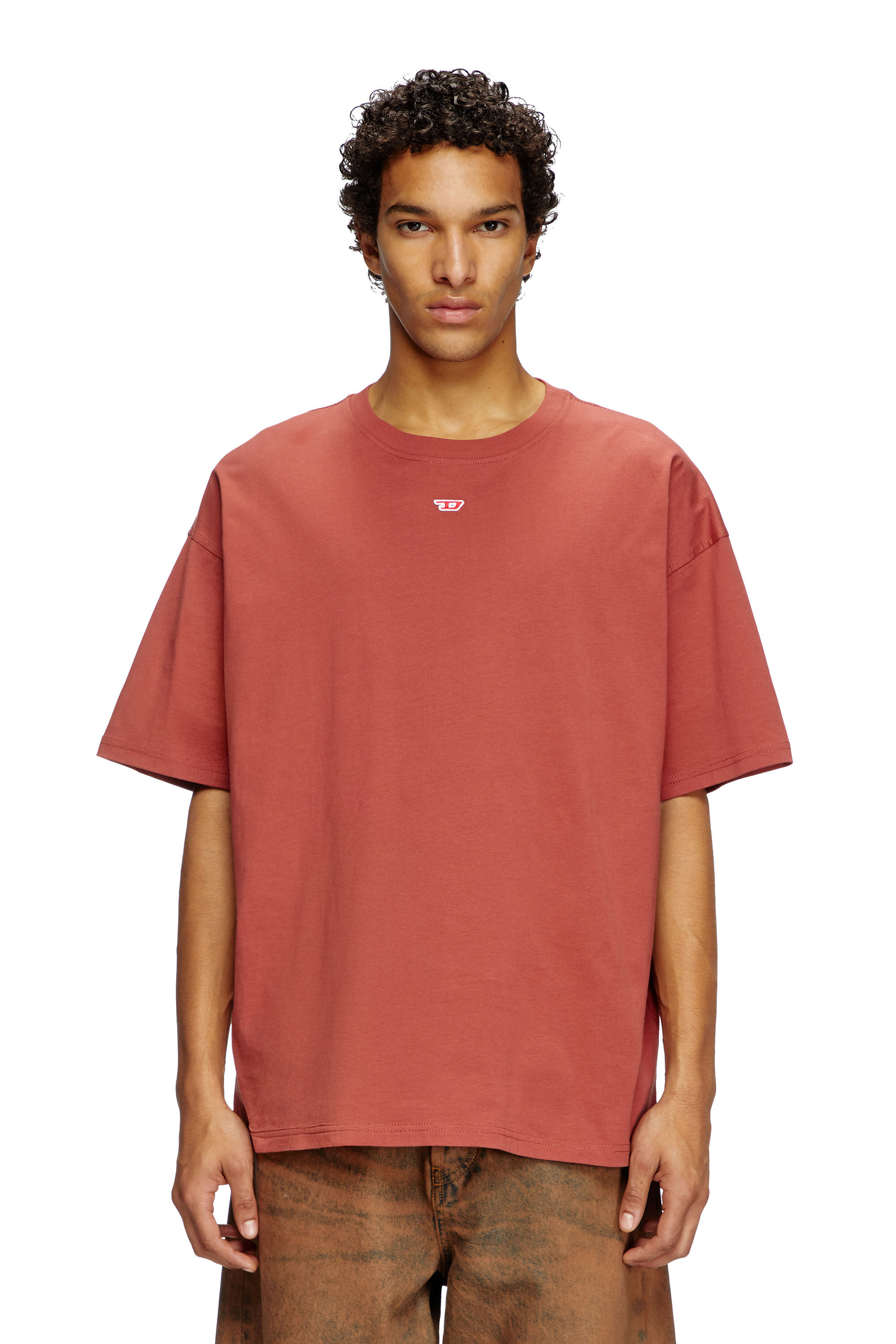 Diesel - T-BOXT-D, T-shirt avec empiècement D brodé Mixte in Rouge - 3