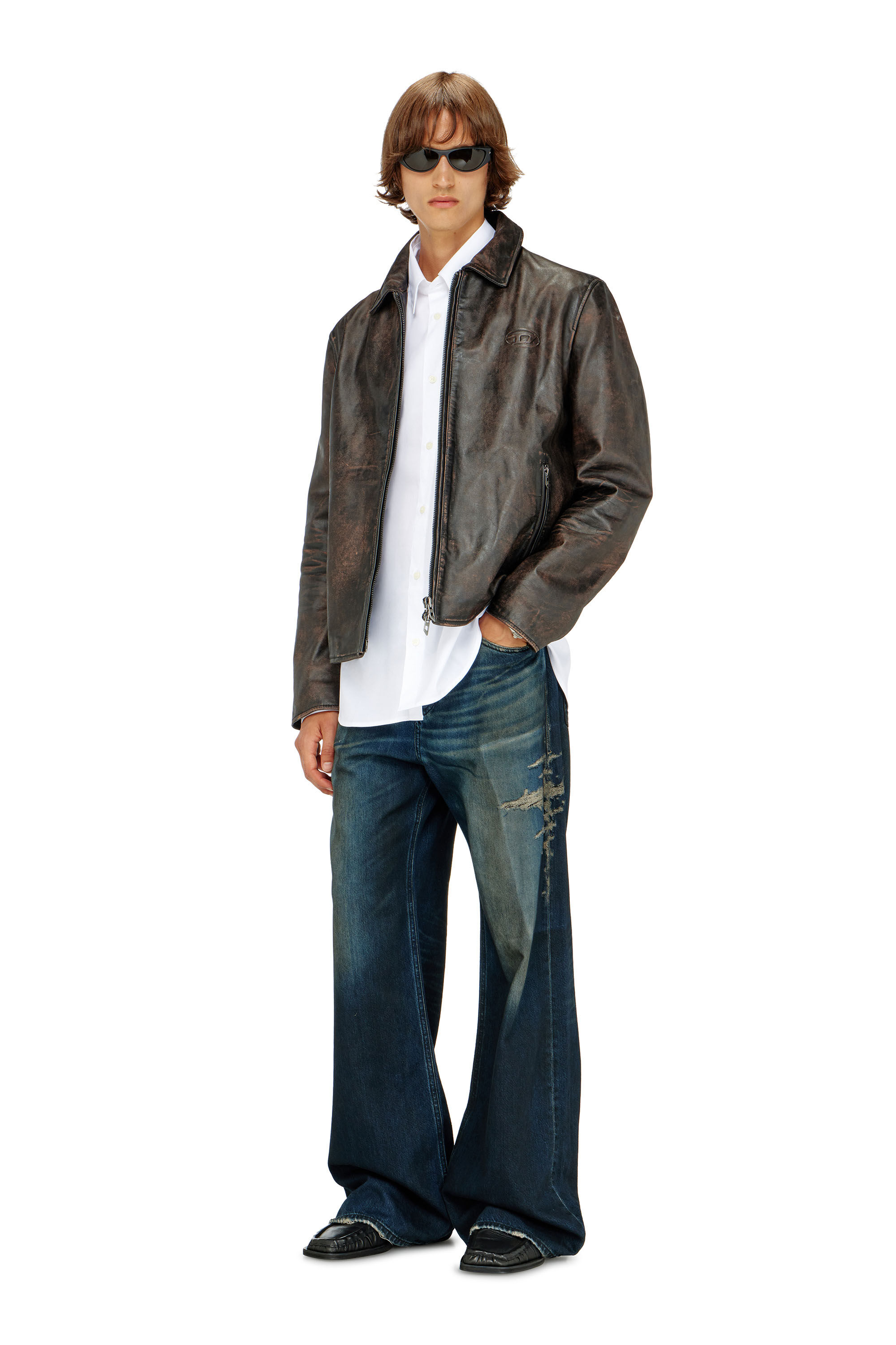 Diesel - S-SIMPLY-GSBH, Chemise en popeline extensible avec broderie Homme in Blanc - 1