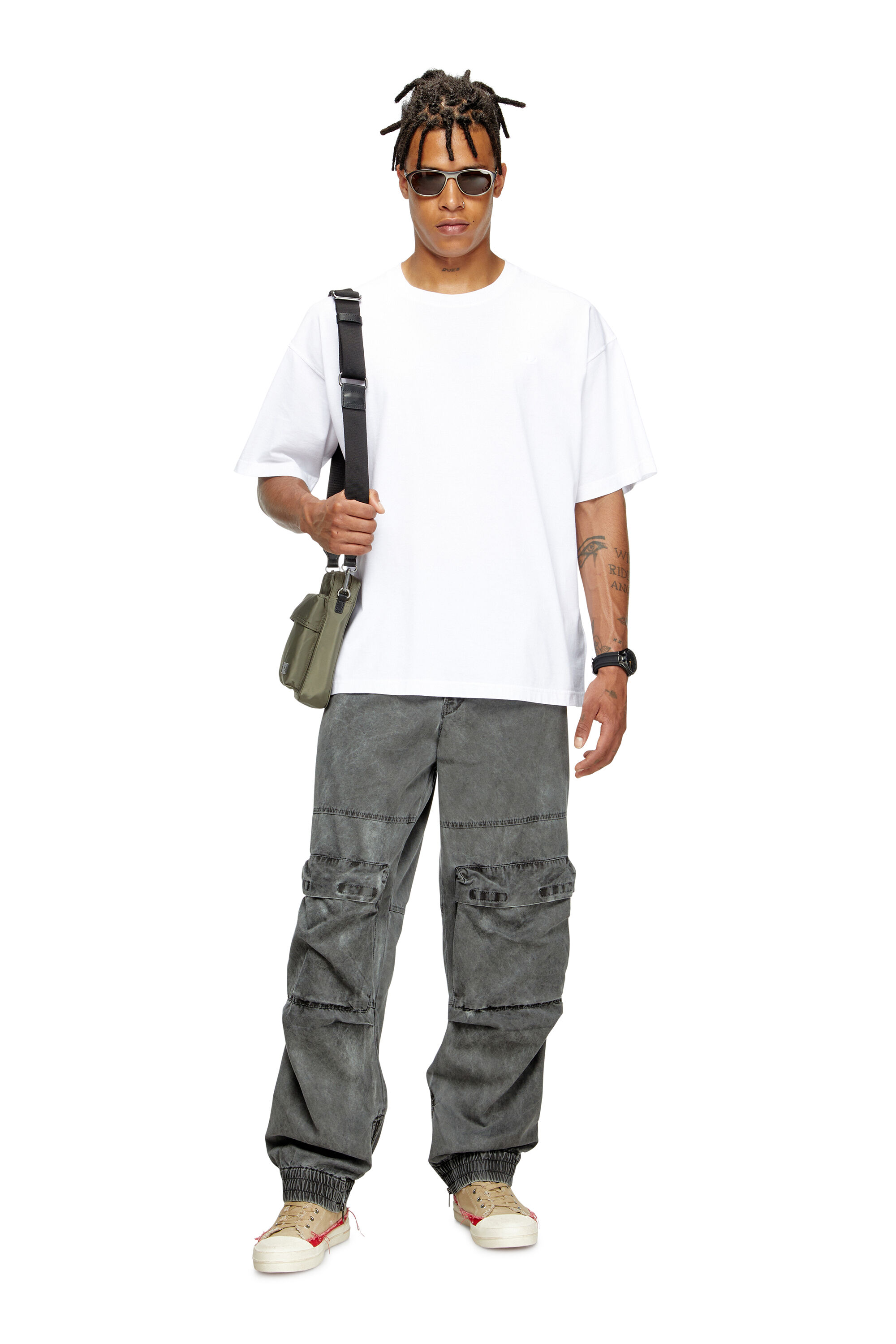 Diesel - MULTI-PKTS CROSSBODY X, Multi-Pkts-Sac à bandoulière en étoffe utilitaire Mixte in Vert - 6