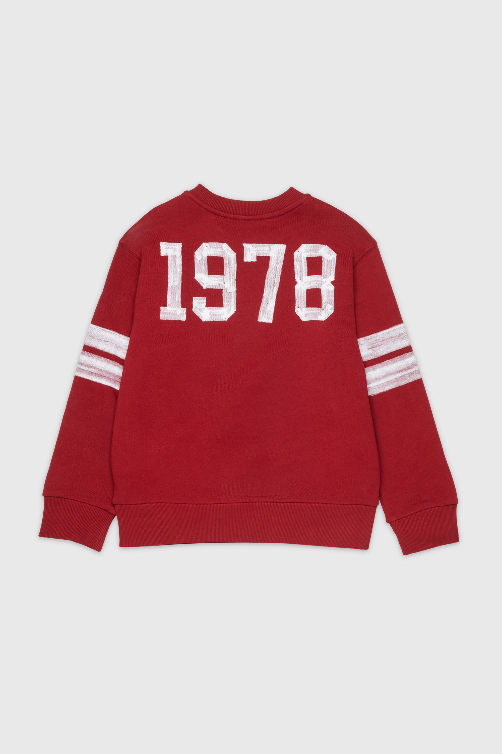 Diesel - SBAND OVER, Sweat-shirt avec imprim&eacute;s logo style coll&egrave;ge Homme in Rouge - 2