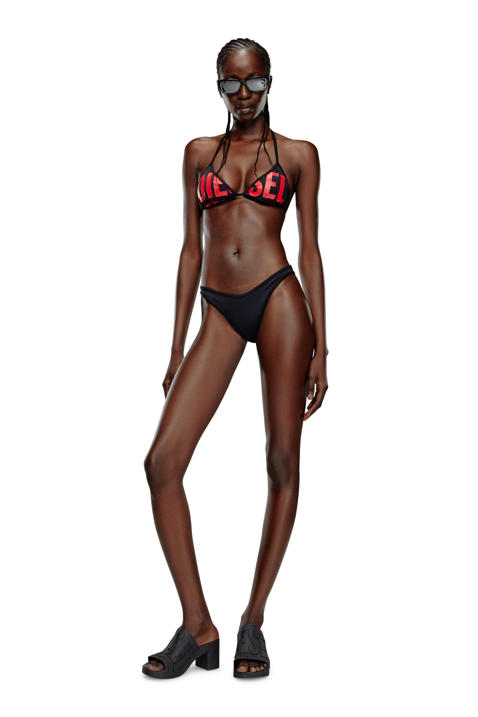Diesel - BFB-SEES, Haut de bikini triangle avec logo oversize Femme in Noir - 2