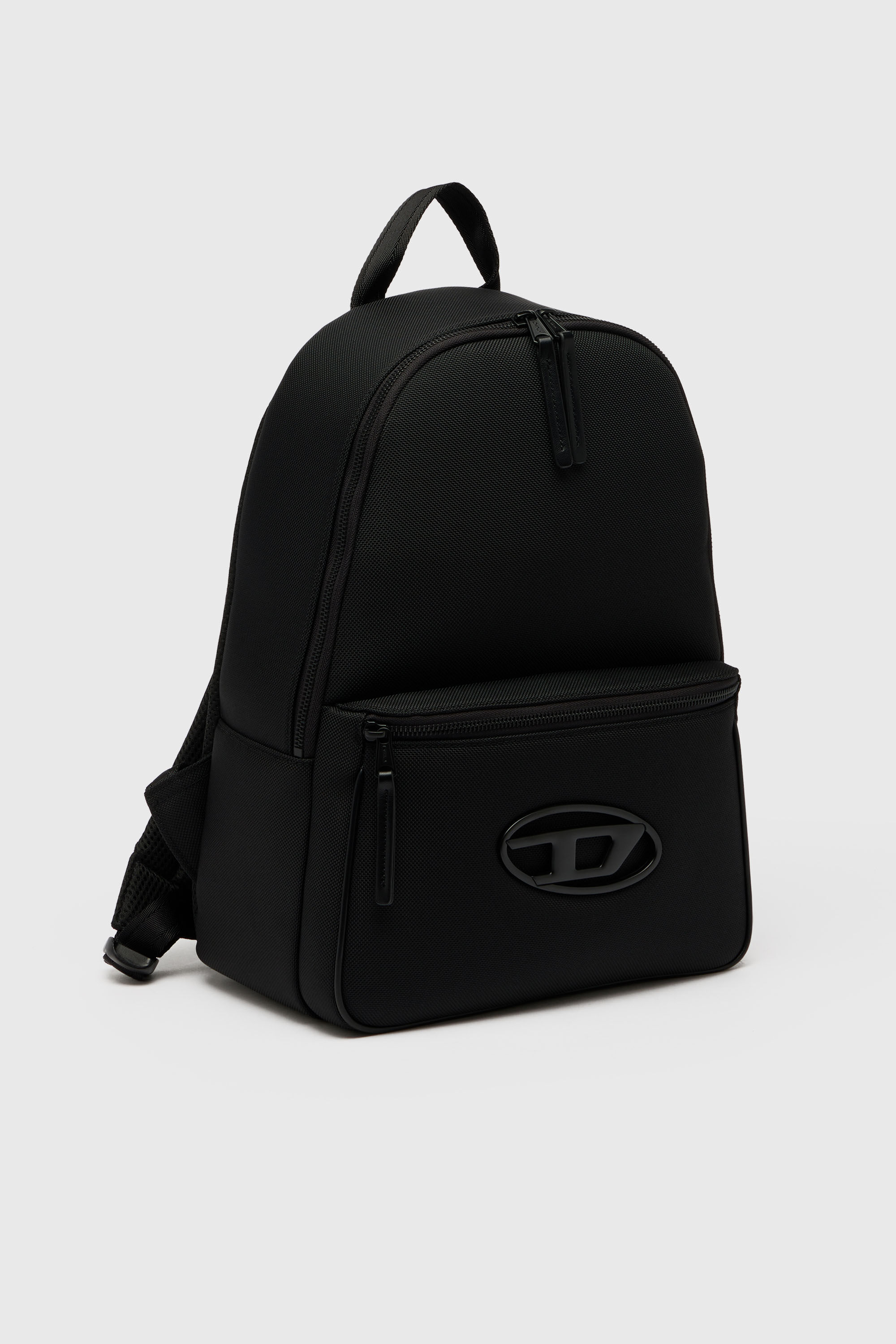 Diesel - HOLI-D BACKPACK M, Holi-D - Sac &agrave; dos en nylon avec logo Oval D Mixte in Noir - 6