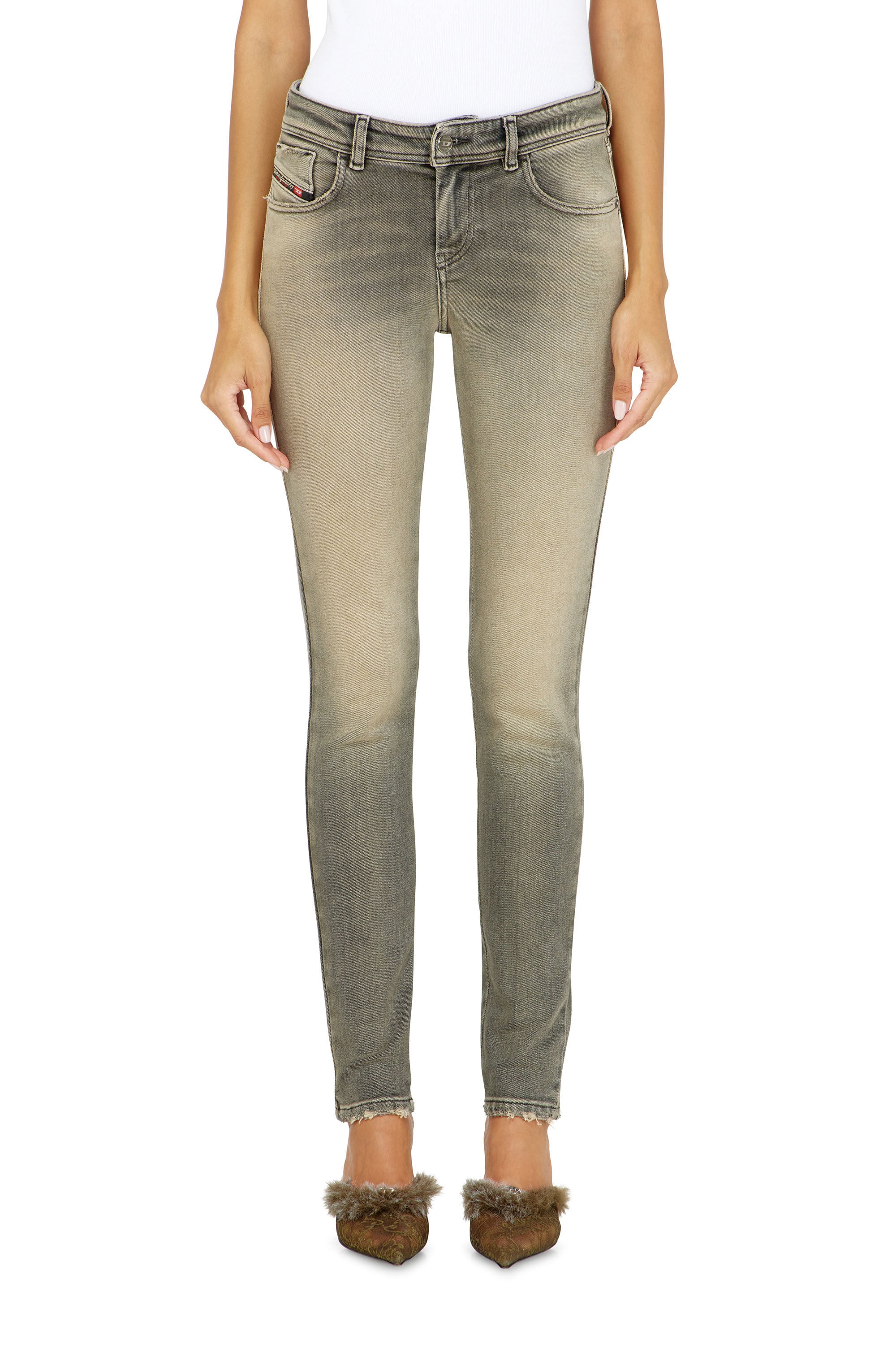 Diesel - Skinny Jeans 2017 Slandy 09P32 Femme, Gris - Image 4