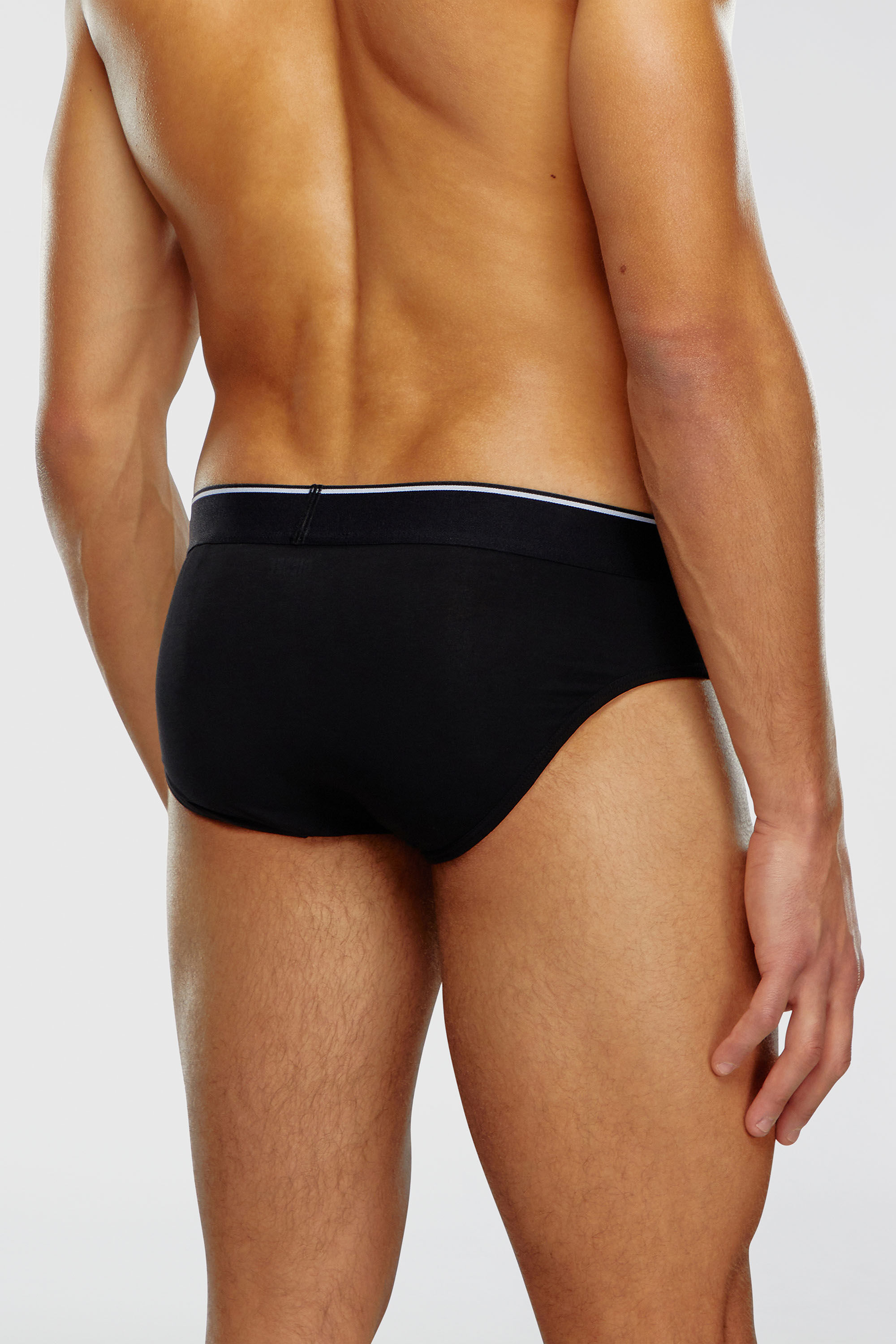 Diesel - UMBR-ANDRETHREEPACK, Lot de trois slips couleur unie &agrave; logo Homme in Noir - 4
