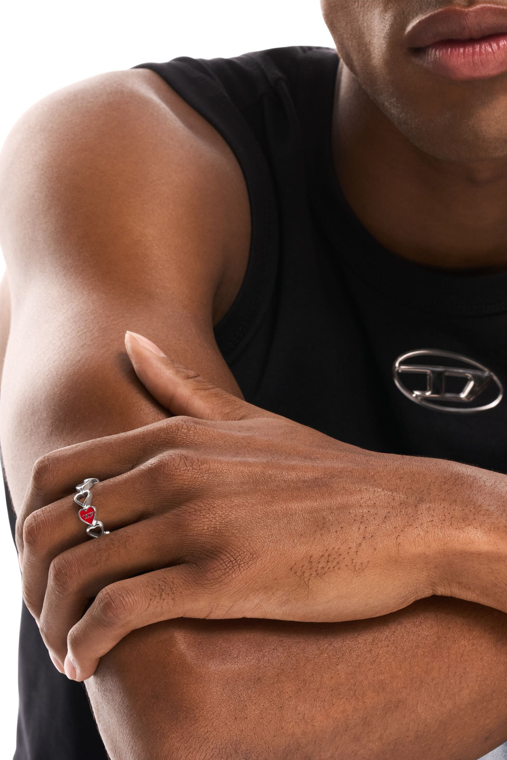 Diesel - DX166940 JEWELLERY, Bague anneau en acier inoxydable Mixte in Gris argent&eacute; - 4