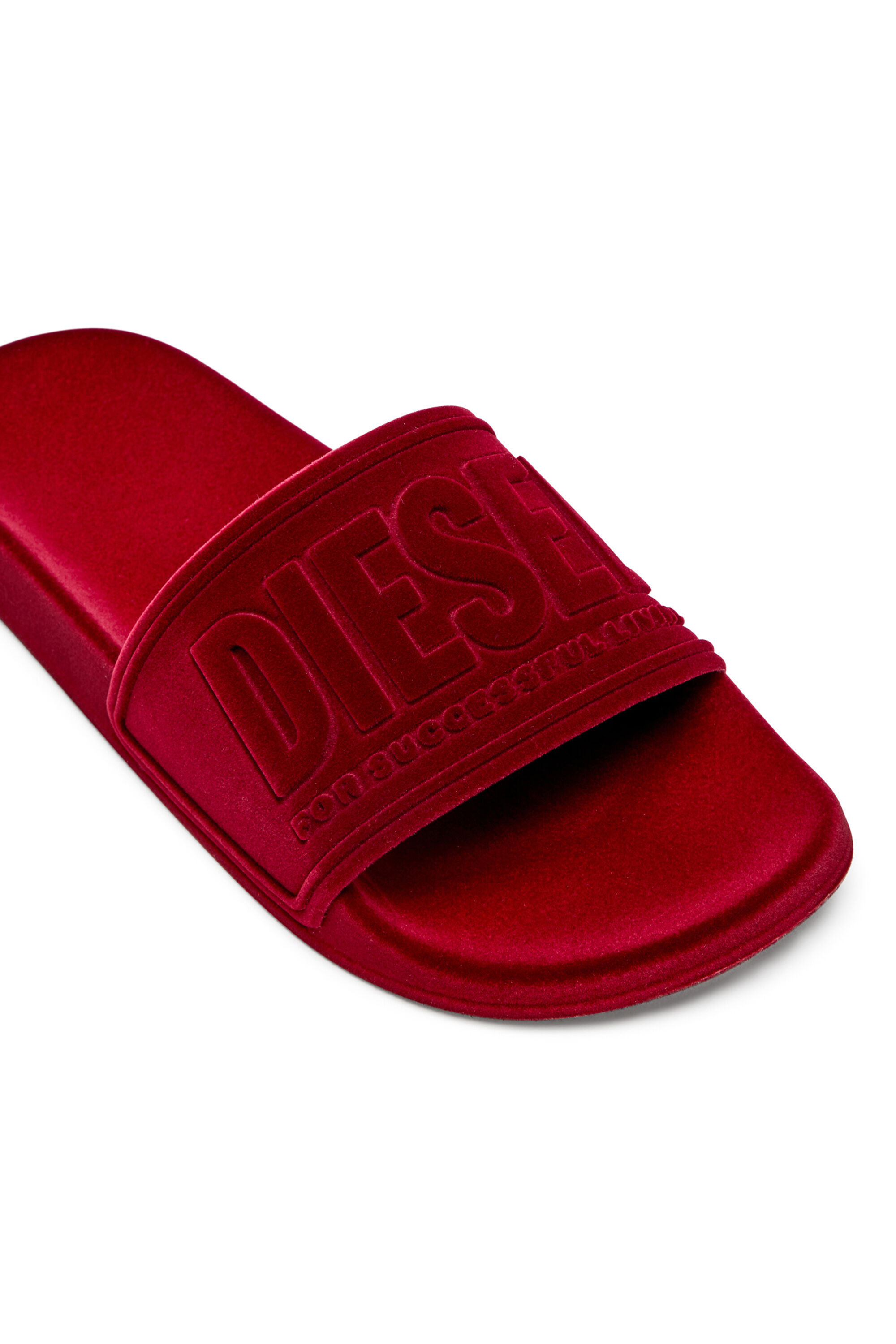 Diesel - SA-MAYEMI CC W, Sa-Mayemi-Claquettes de piscine avec flocage velouté Femme in Rouge - 6