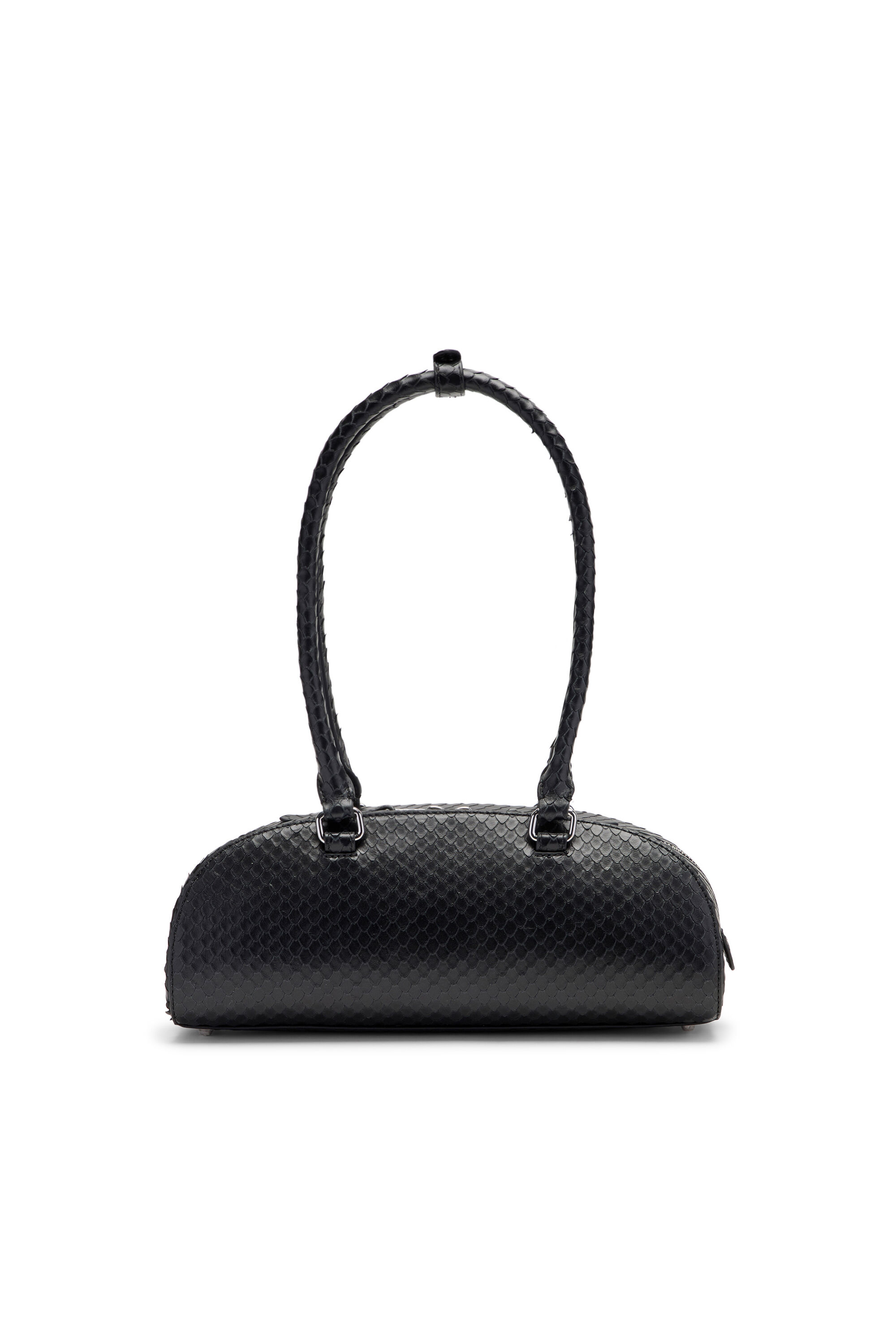 Diesel - 1DR DOME SHOULDER EW, 1DR Dome-Sac bowling allong&eacute; en cuir effet serpent Femme in Noir - 3