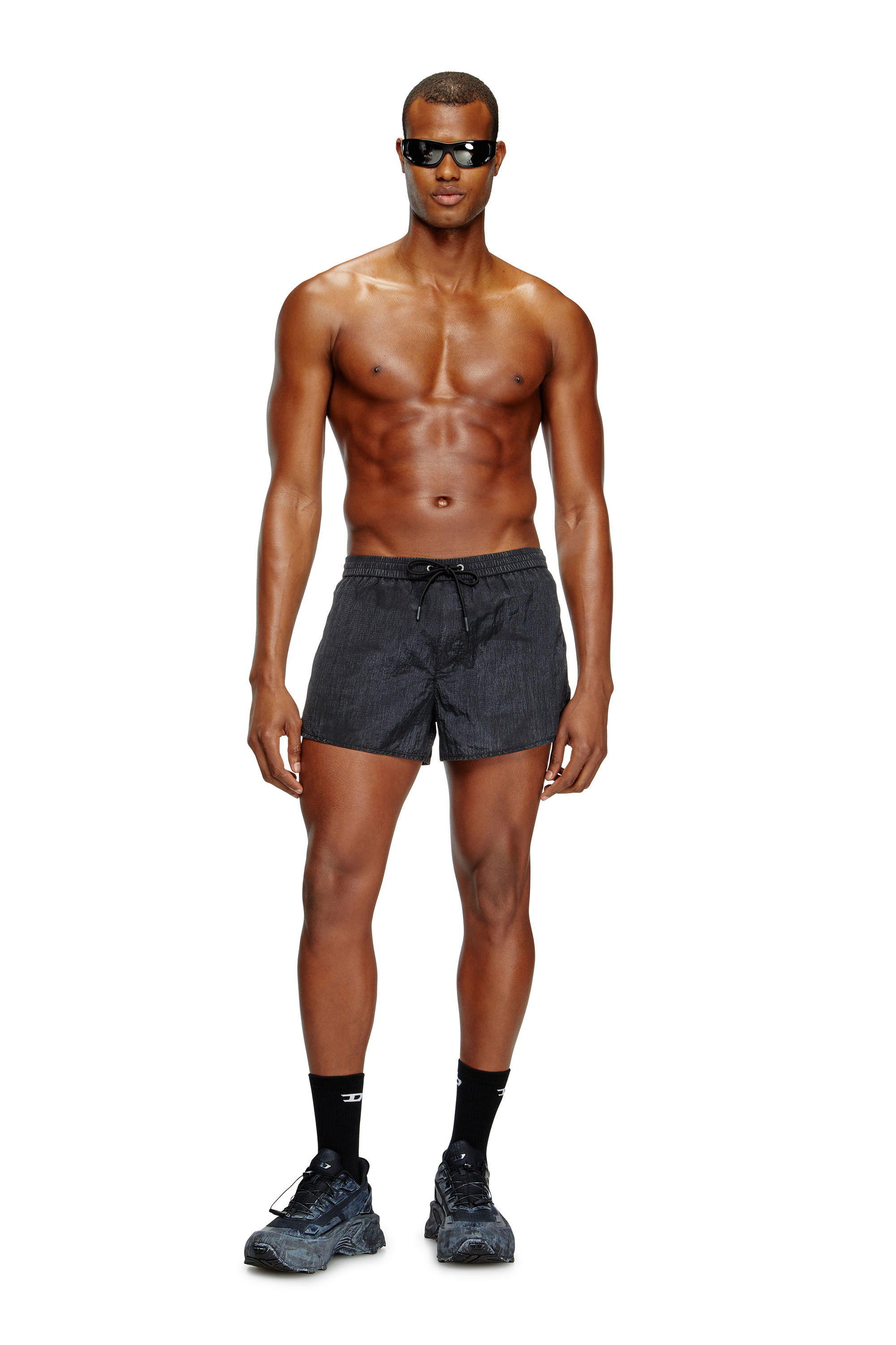 Diesel - OLIVER-30-D-POP, Short de bain en tissu indéchirable traité Homme in Noir - 2